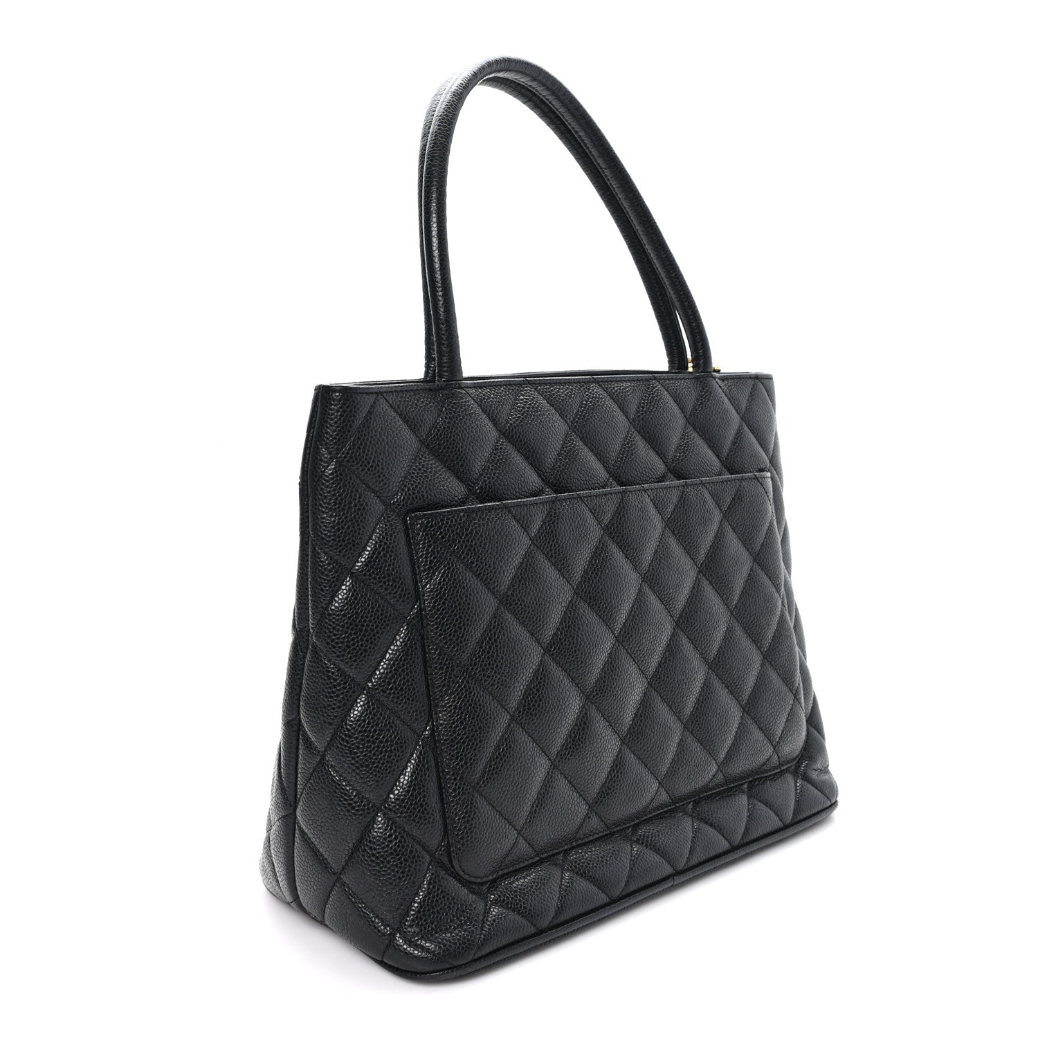 Caviar Quilted Medallion Tote Black