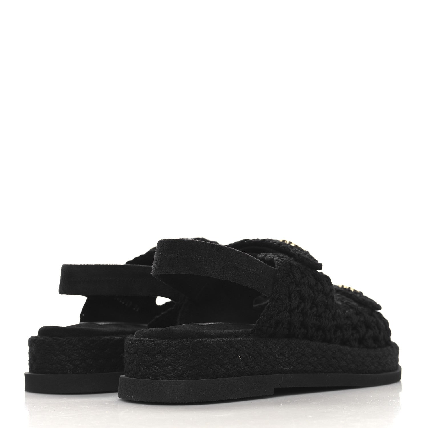 Crochet Velcro Dad Sandals 36 Black
