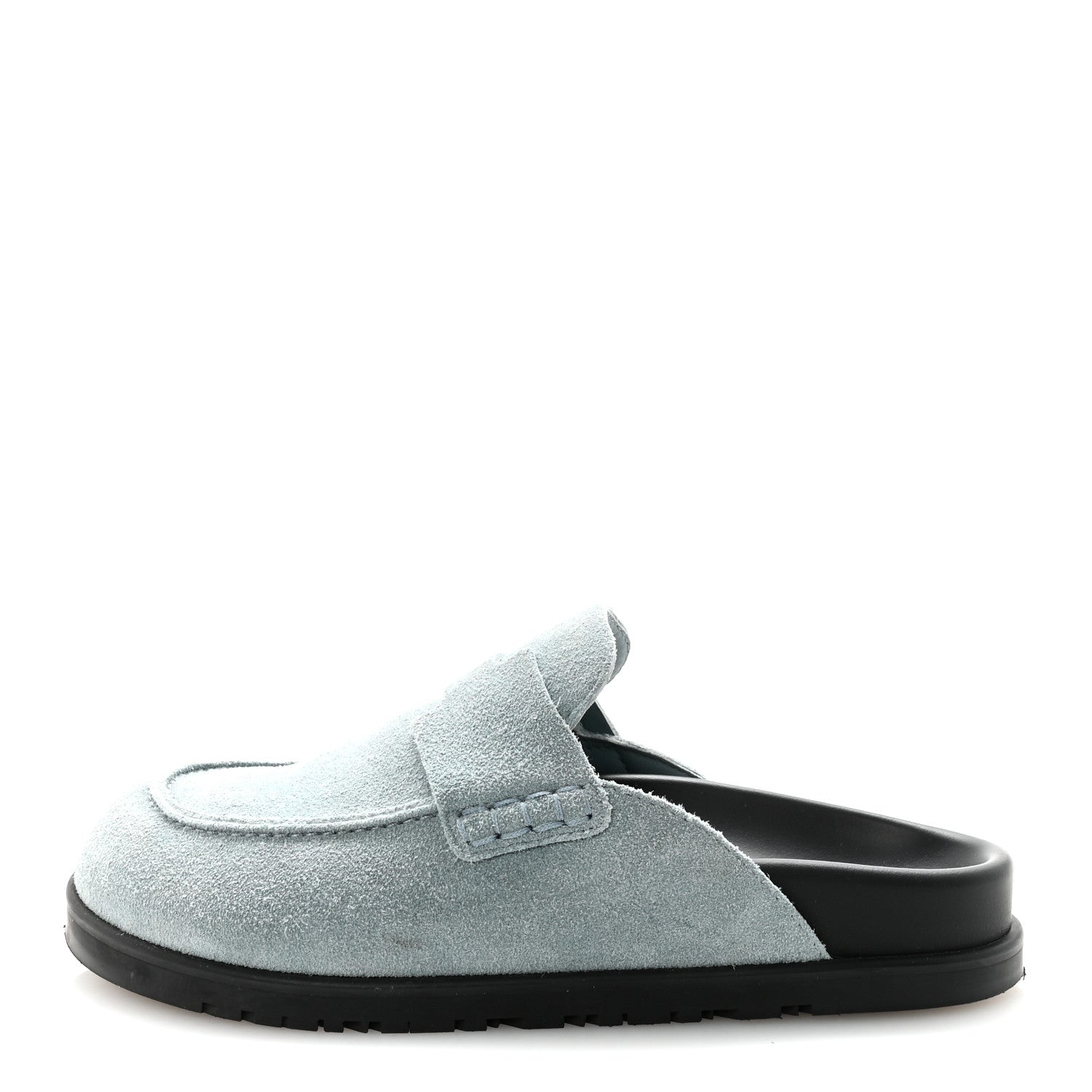 Suede Calfskin Womens Go Mules 36 Bleu Pinede