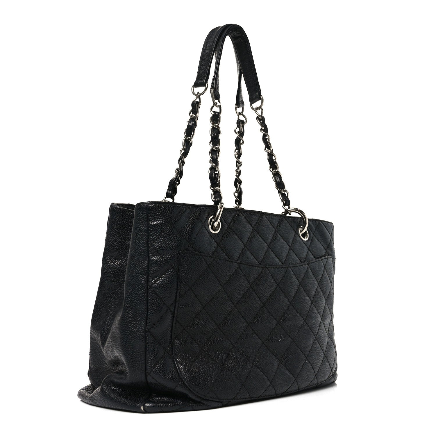 Caviar Quilted Grand Shopping Tote GST Black