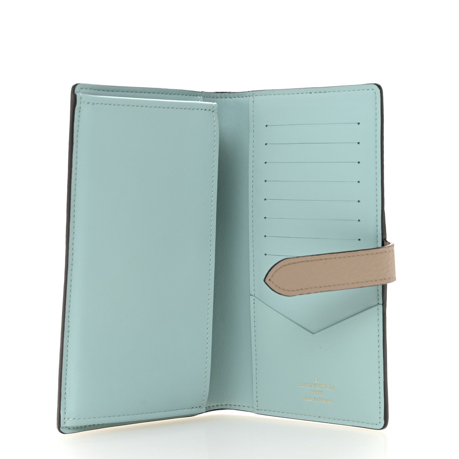 Taurillon LV Vertical Capucines Wallet Galet Aquamarine