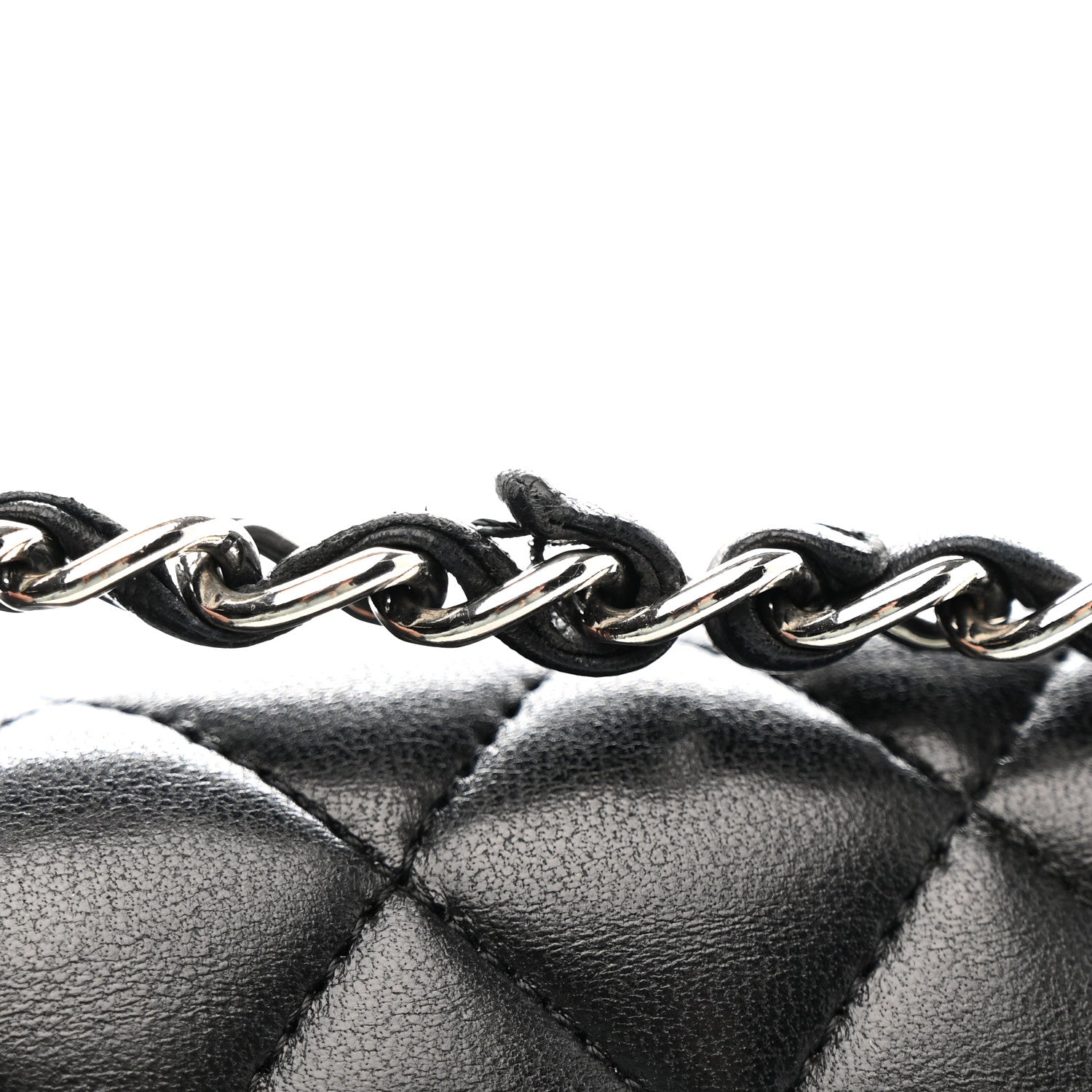 Lambskin Quilted Medium Double Flap Black