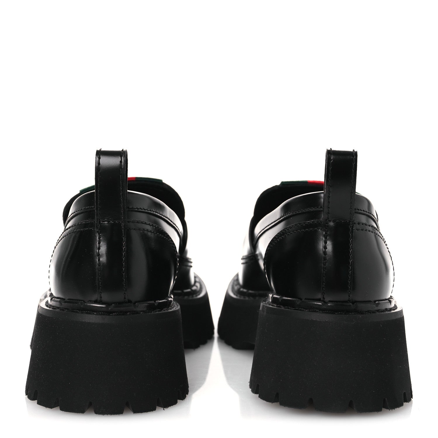 Spice Lux Womens Thea Web 20mm Platform Loafers 37 Black