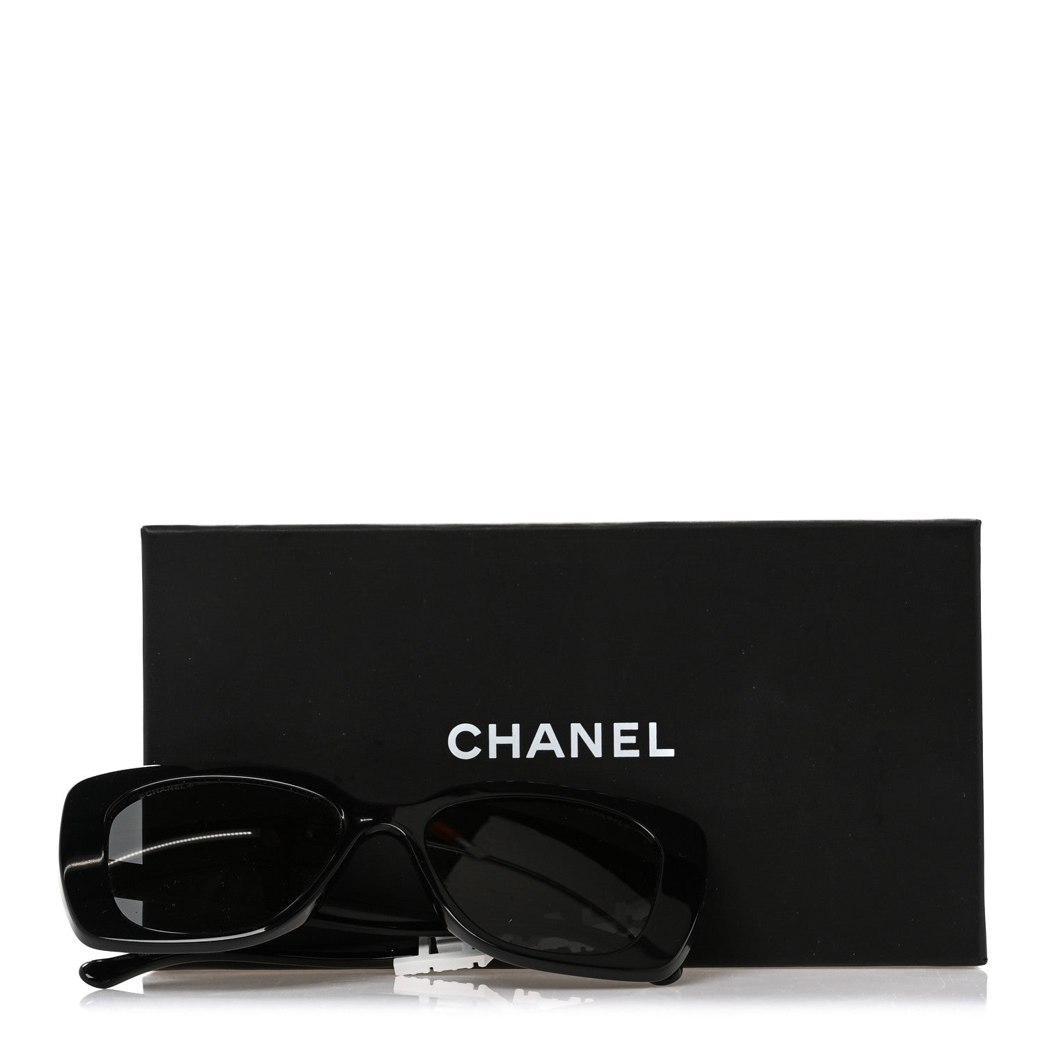 Acetate Strass Square Sunglasses 5422-B-A Black White