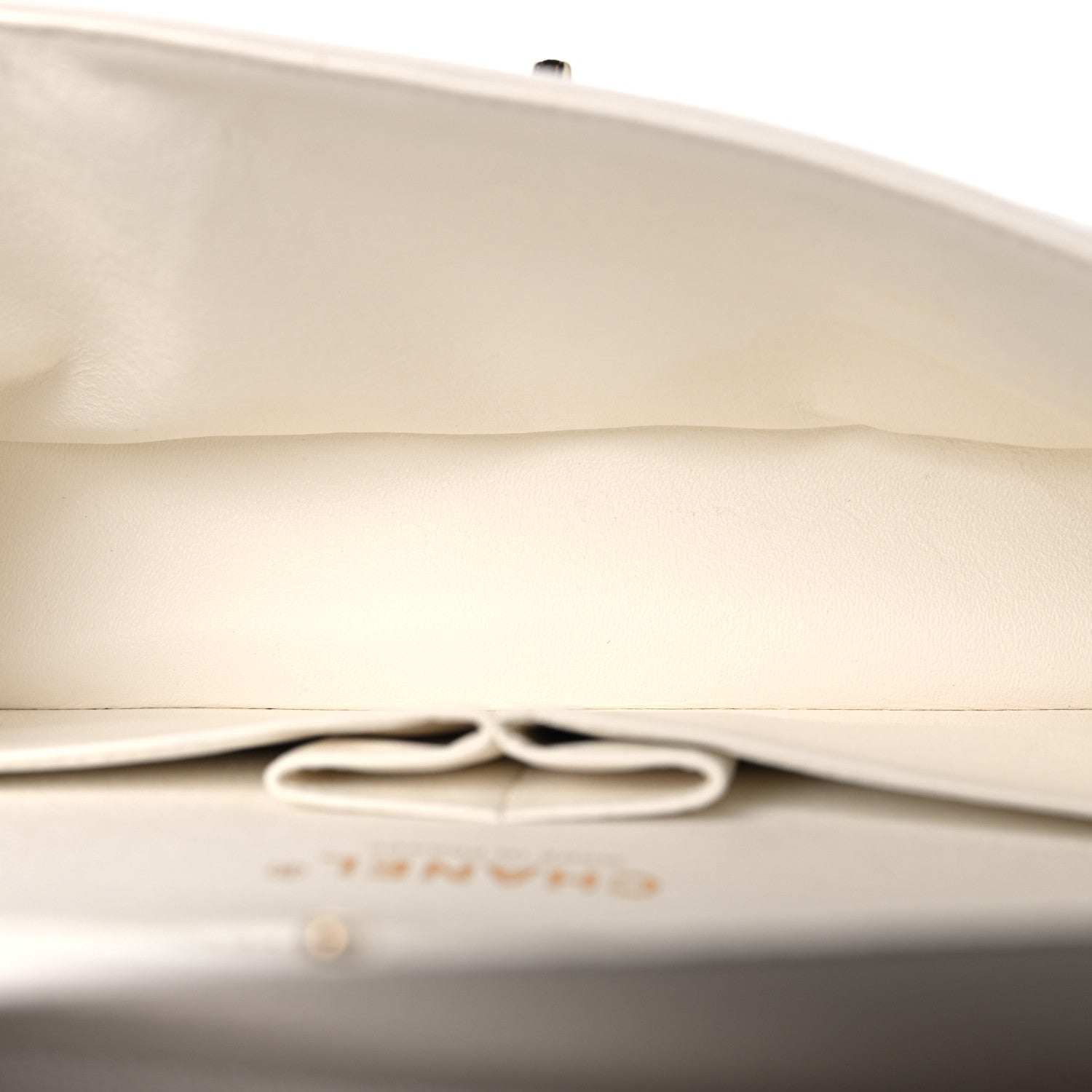 Caviar Quilted Medium Double Flap White
