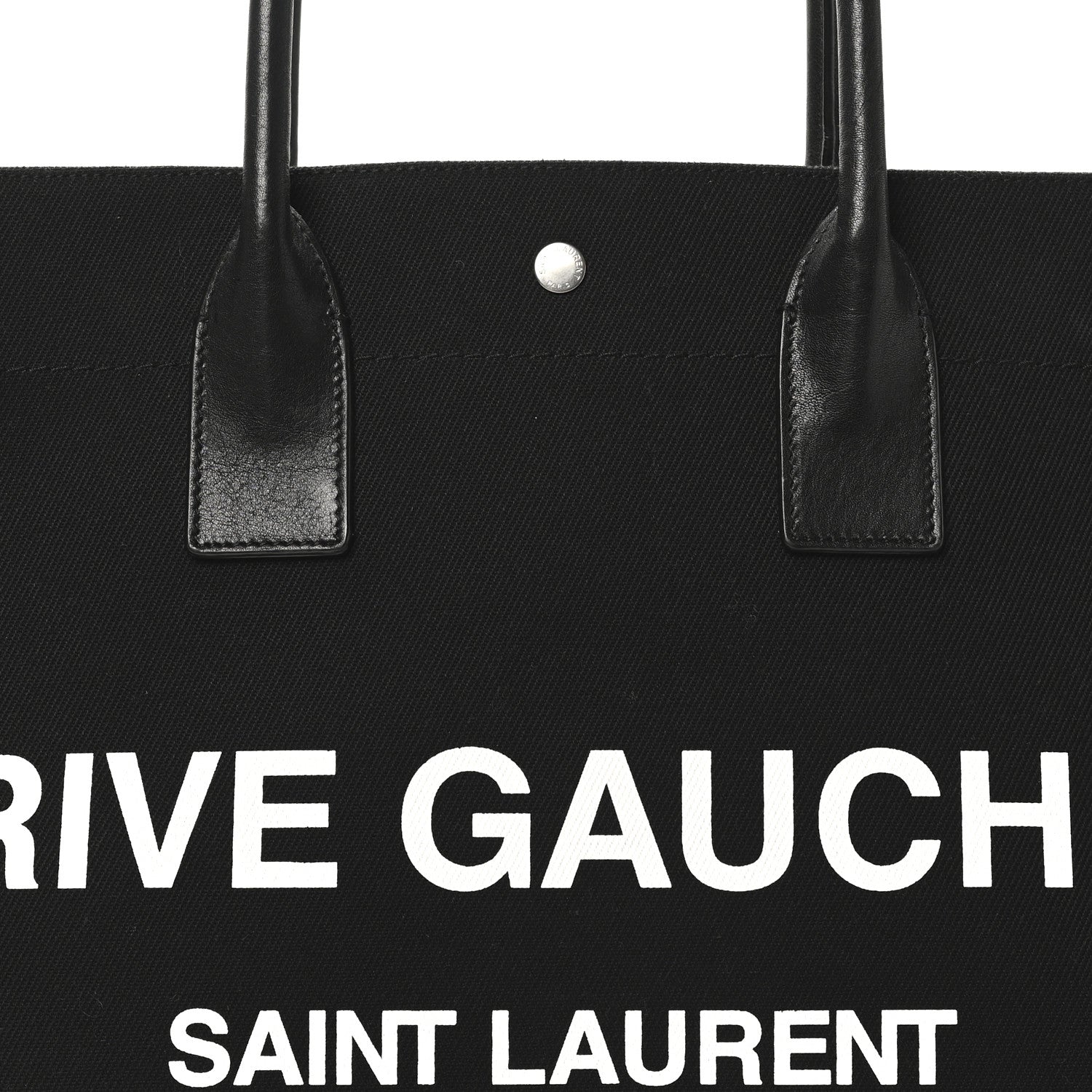 Linen Calfskin Rive Gauche Tote Black