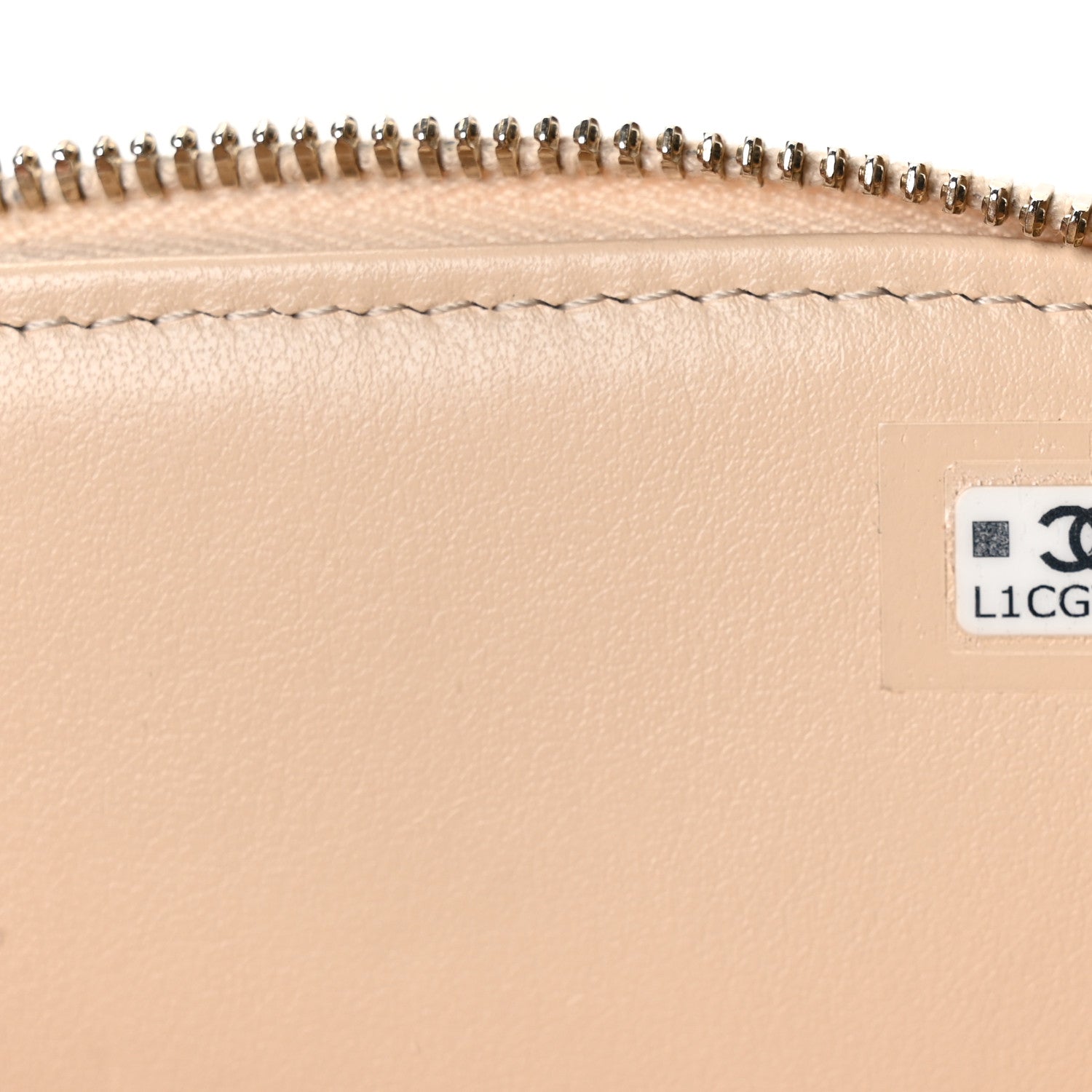 Caviar Quilted Top Handle Vanity Case Light Beige