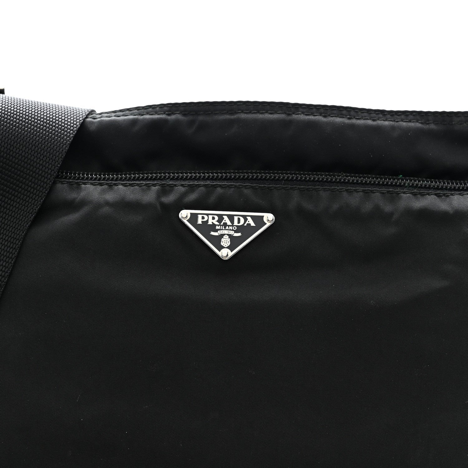 Tessuto Nylon Flat Messenger Bag Black