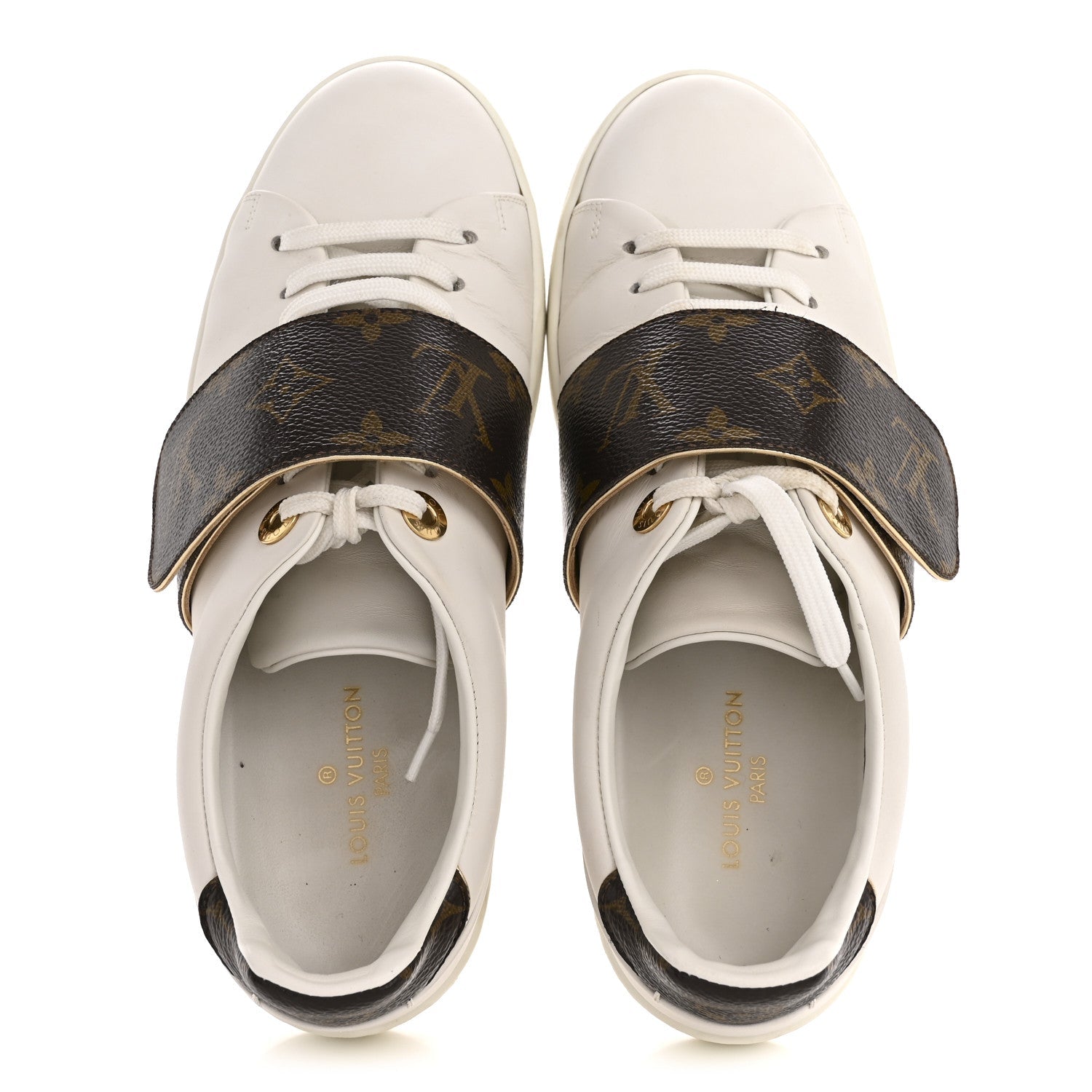 Calfskin Monogram Frontrow Sneaker 36 White