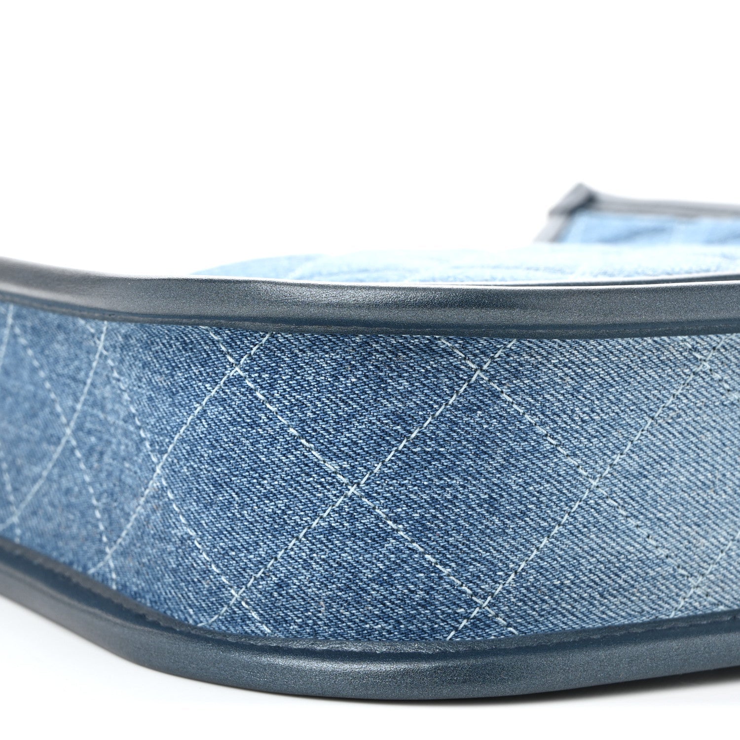 Washed Denim Quilted Small Hobo Blue