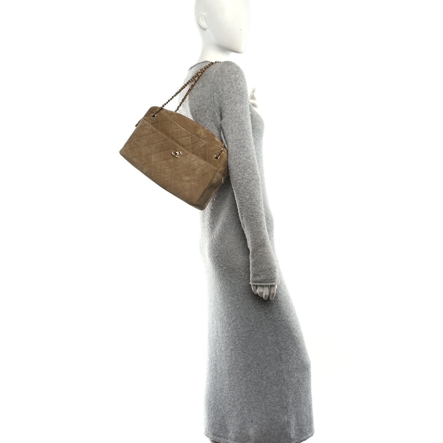 Suede Quilted Camerissimo Case Beige