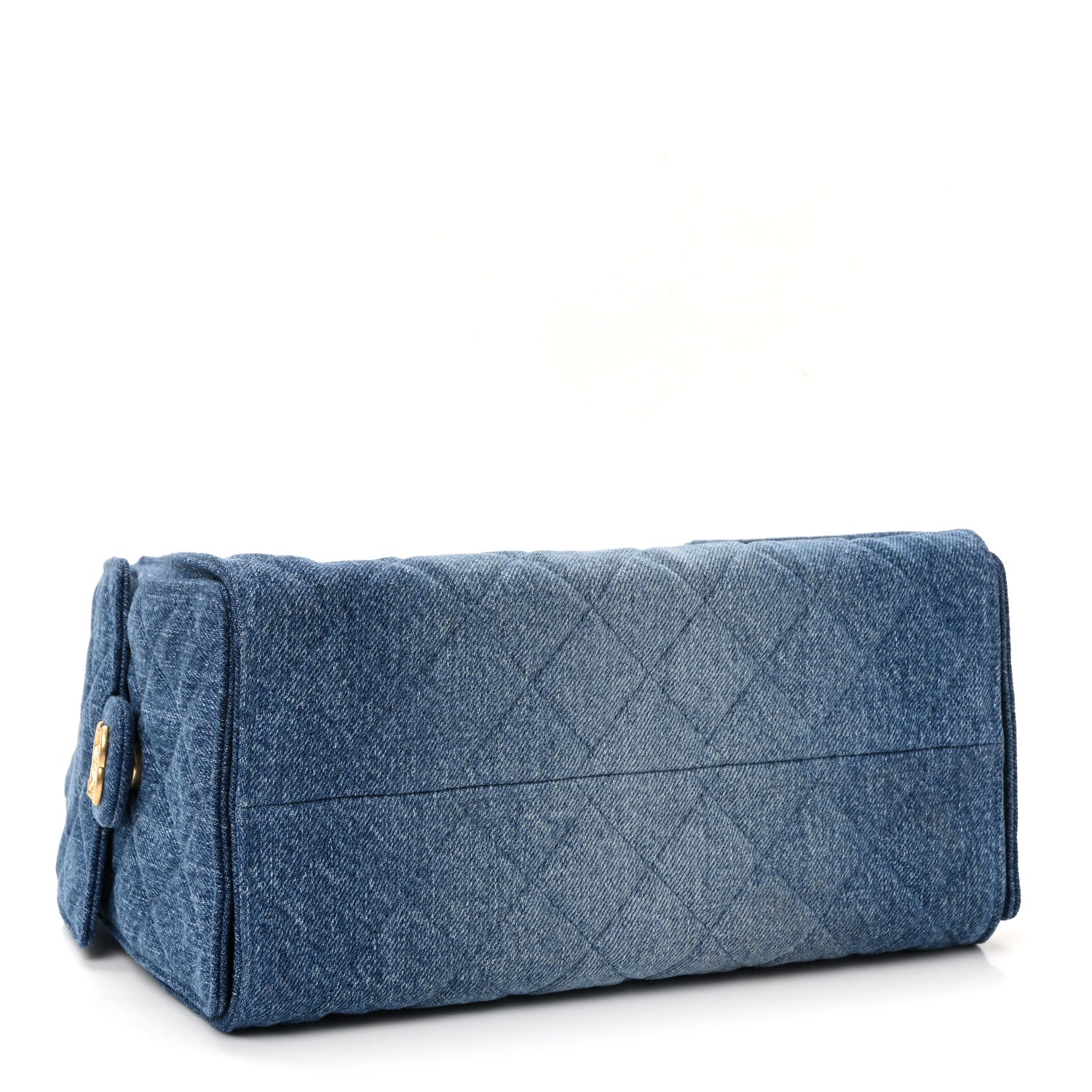 Washed Denim Quilted Small Chanel 25 Handbag Blue