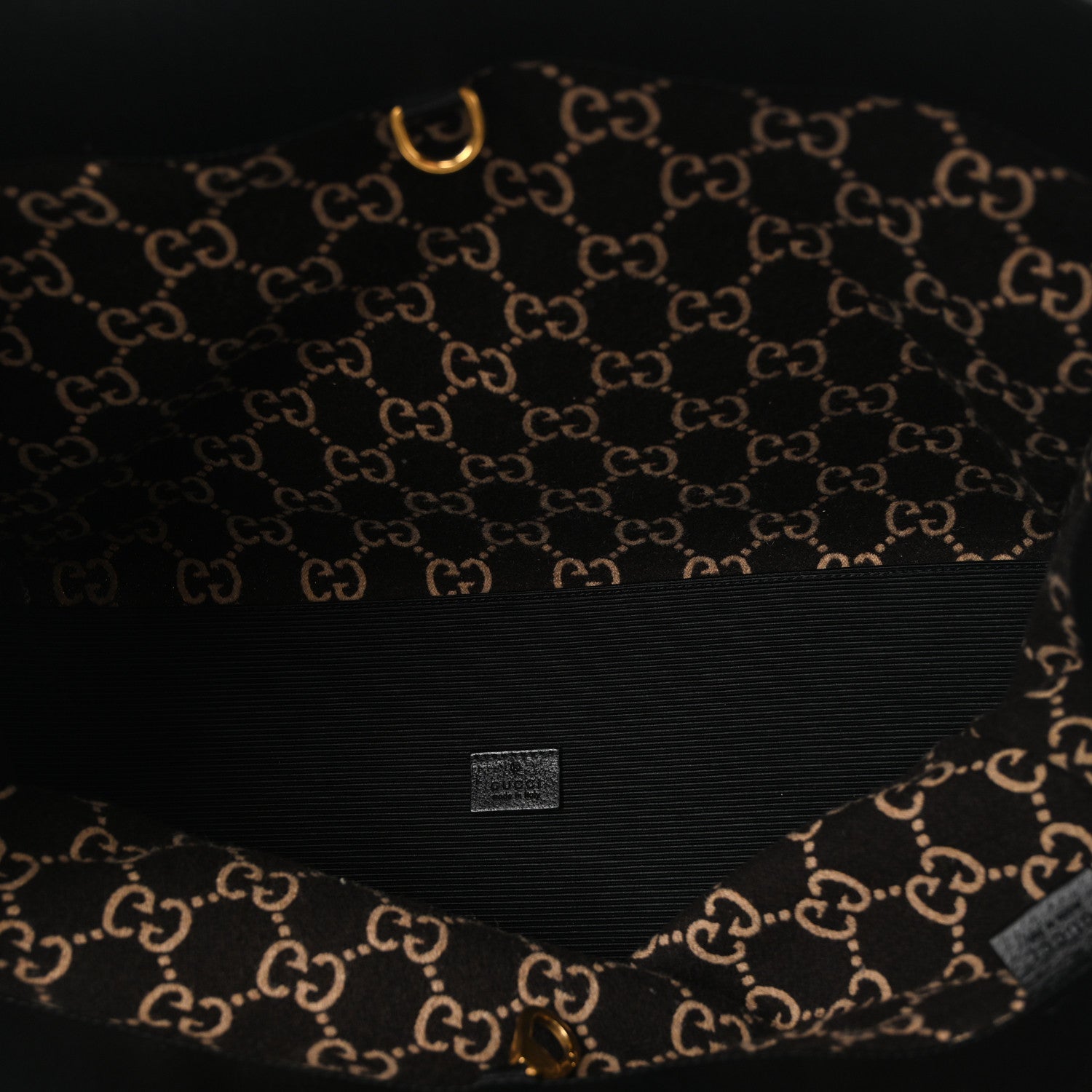 Covered Wool GG Monogram Large Tote Bag Beige Ebony