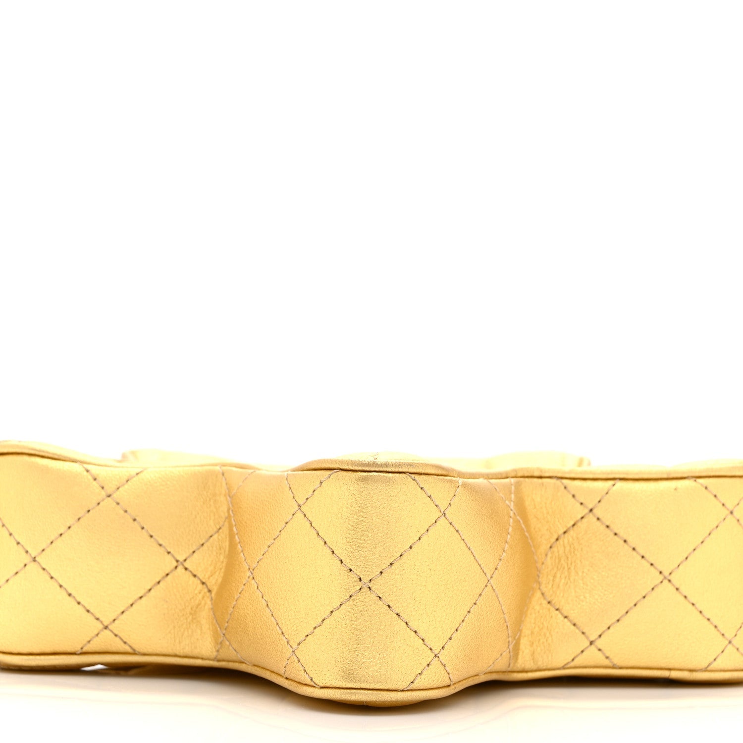 Metallic Lambskin Quilted Walk Of Fame Star Bag Gold