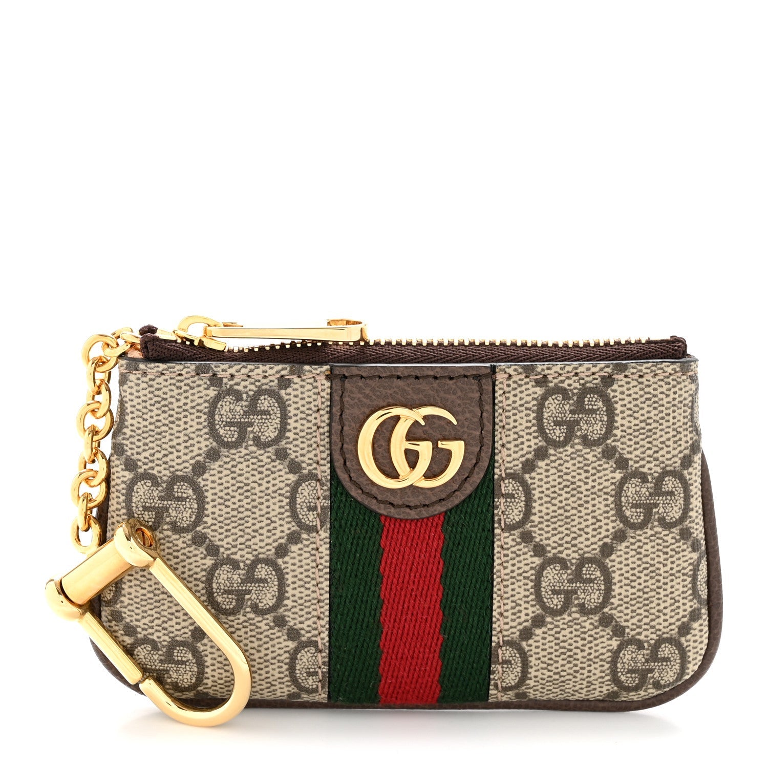 GG Supreme Monogram Web Ophidia Key Case Beige New Acero