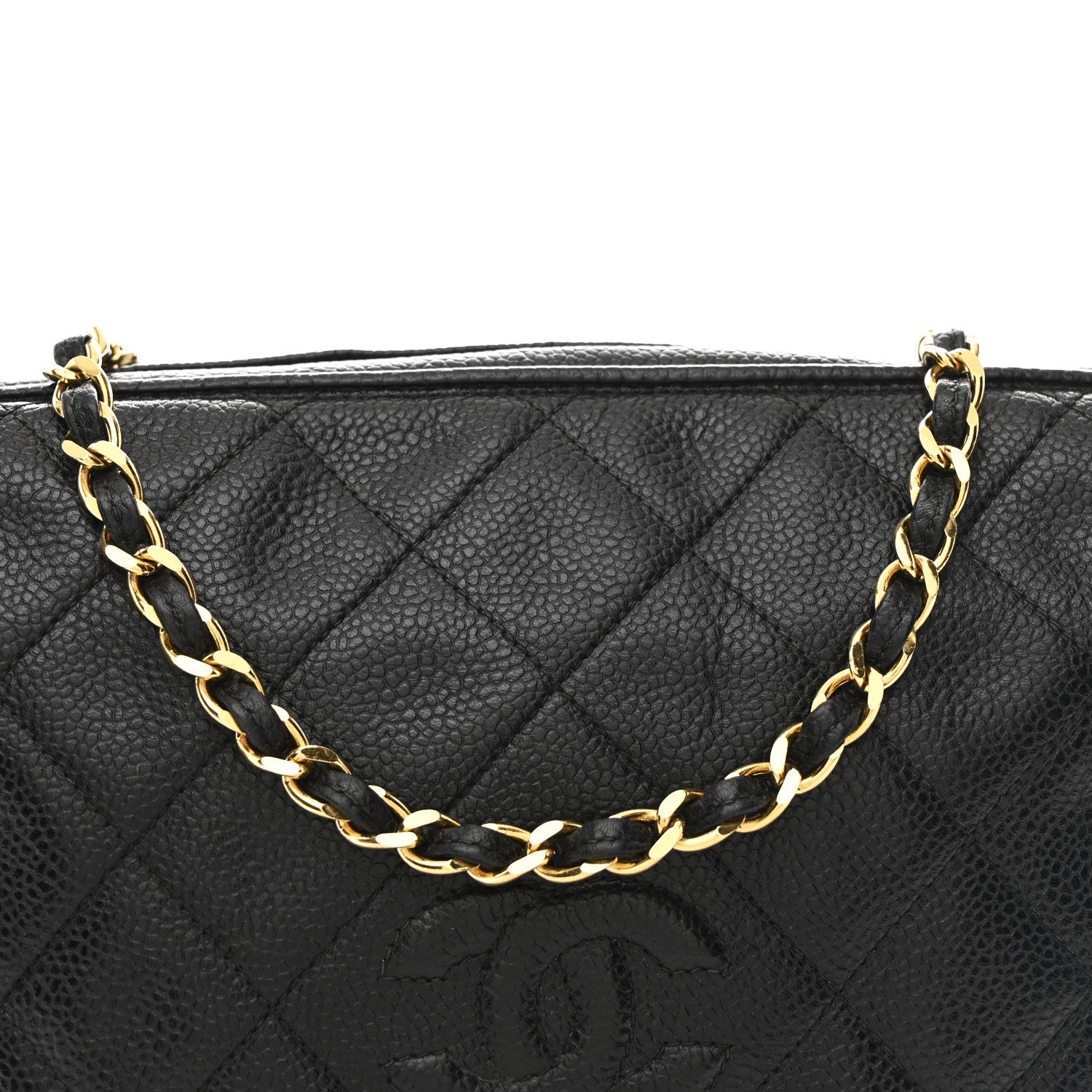 Caviar Quilted Camera Case Black