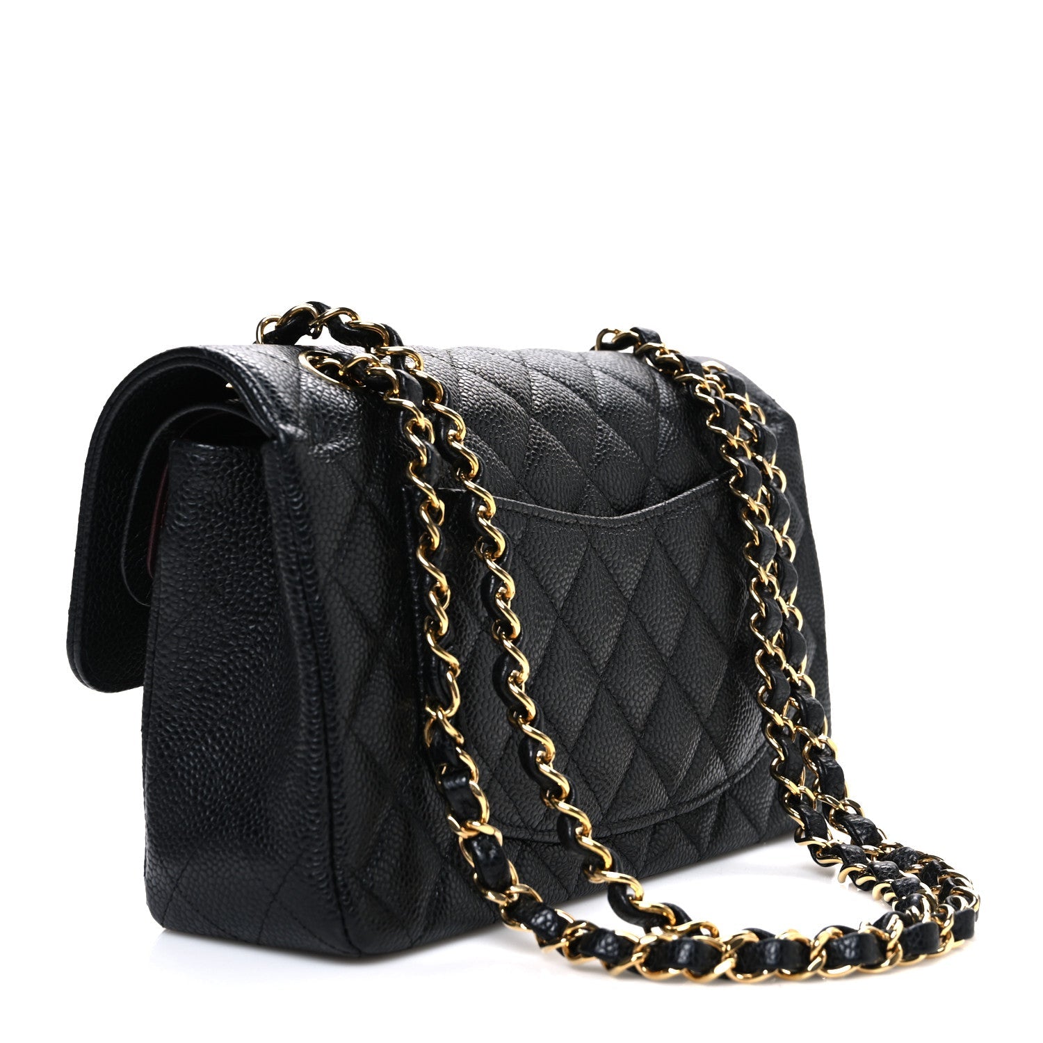 Caviar Quilted Small Double Flap Black