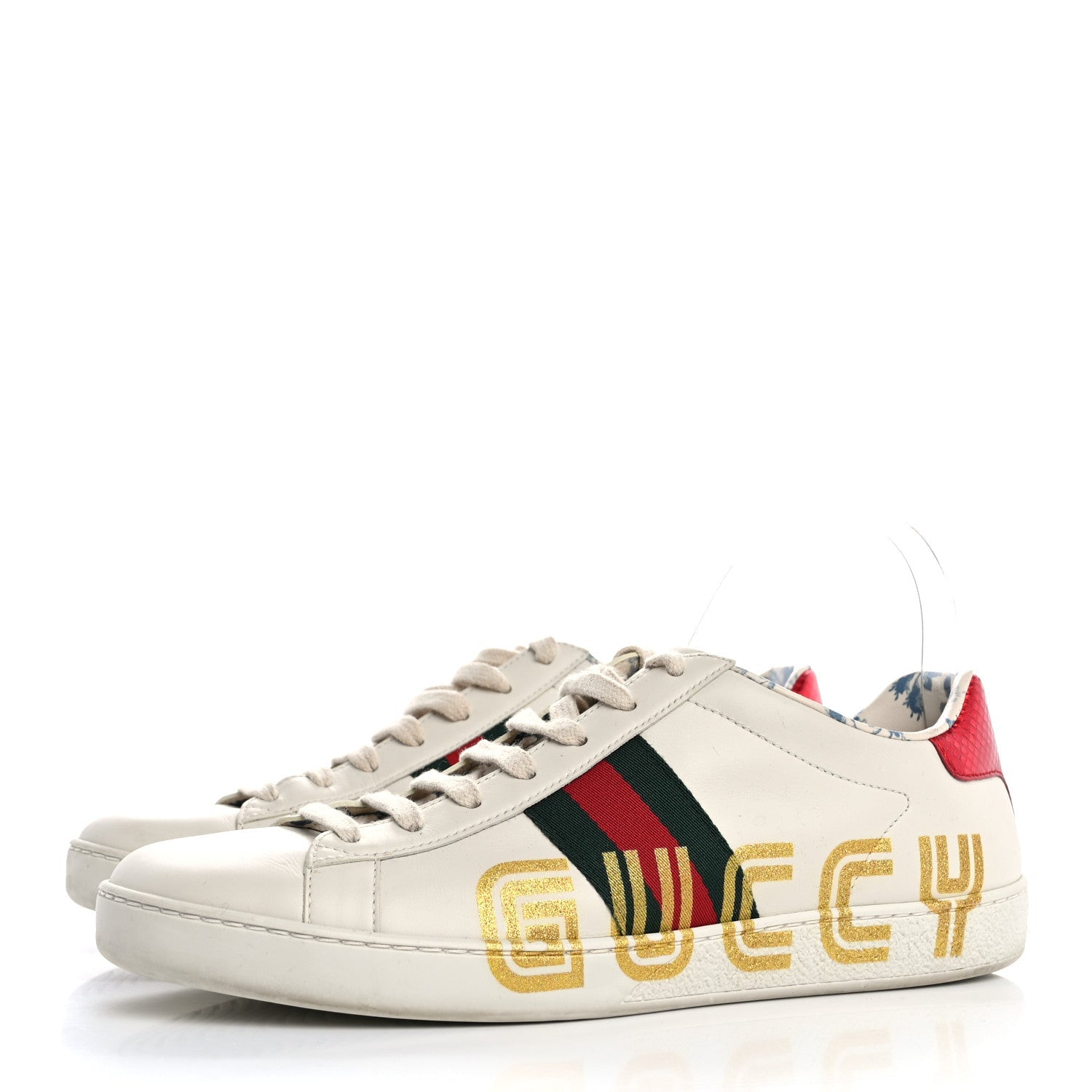 X SEGA Calfskin Ayers Web Guccy Womens Ace Sneakers 39.5 White
