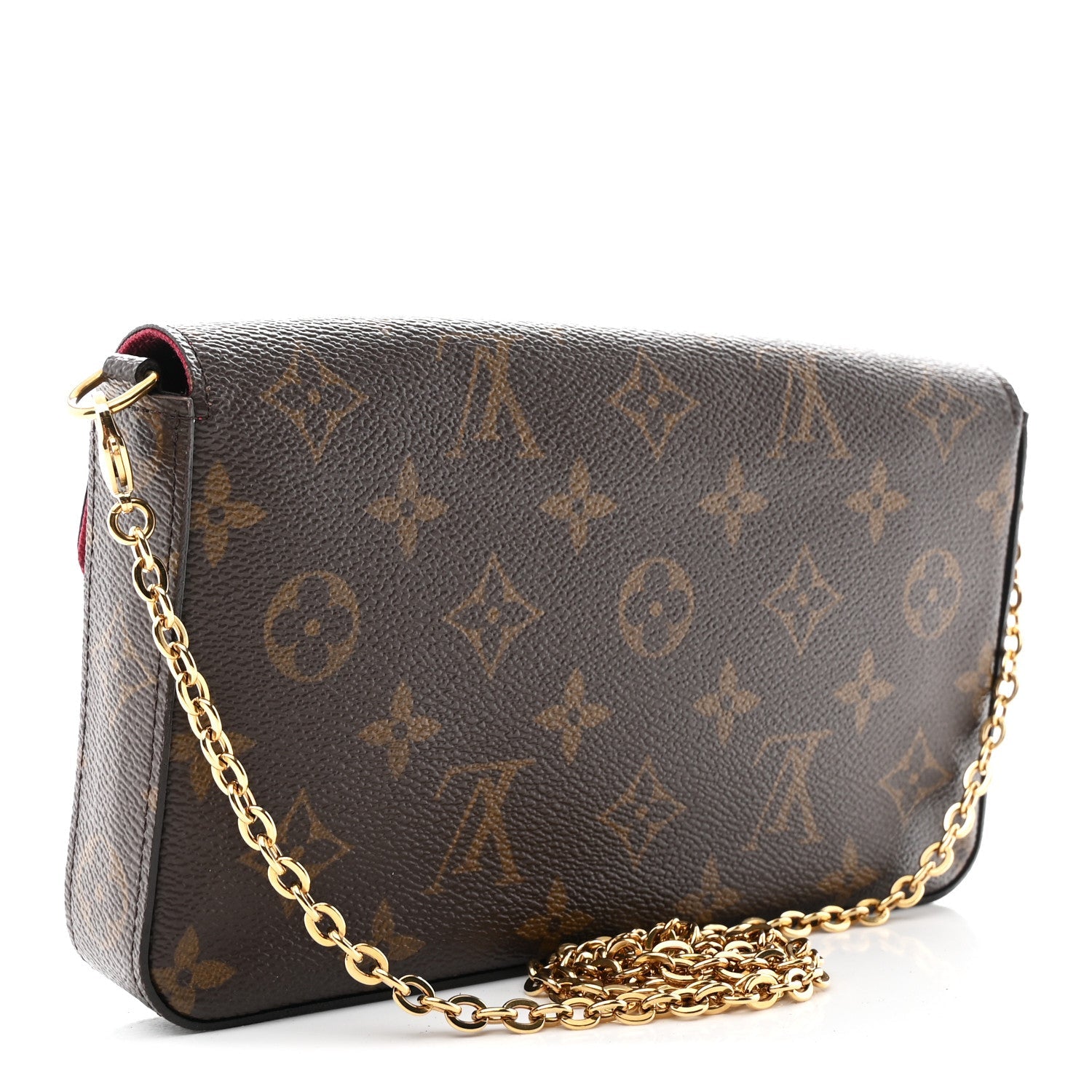 Monogram Pochette Felicie Chain Wallet Fuchsia