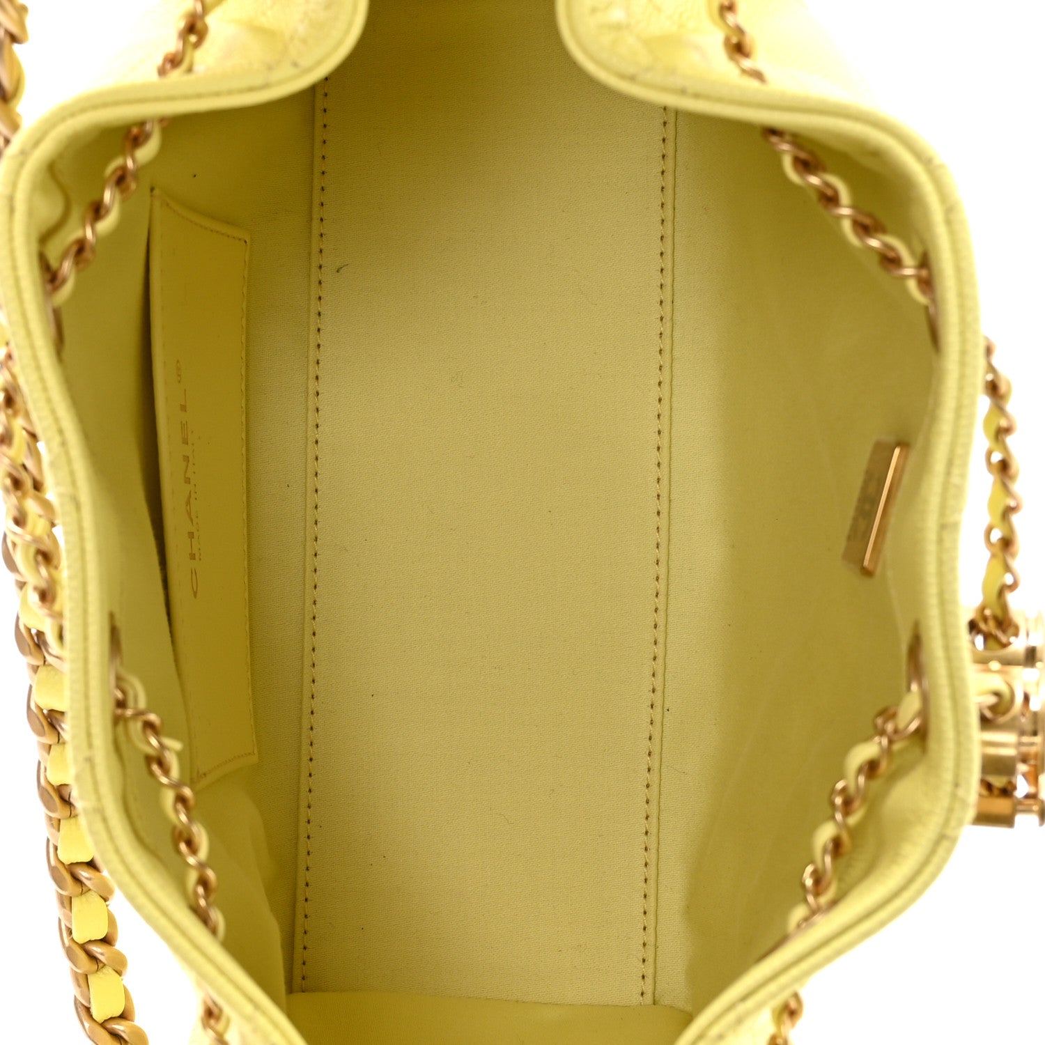 Caviar Quilted Mini Chanel 25 Handbag Light Yellow