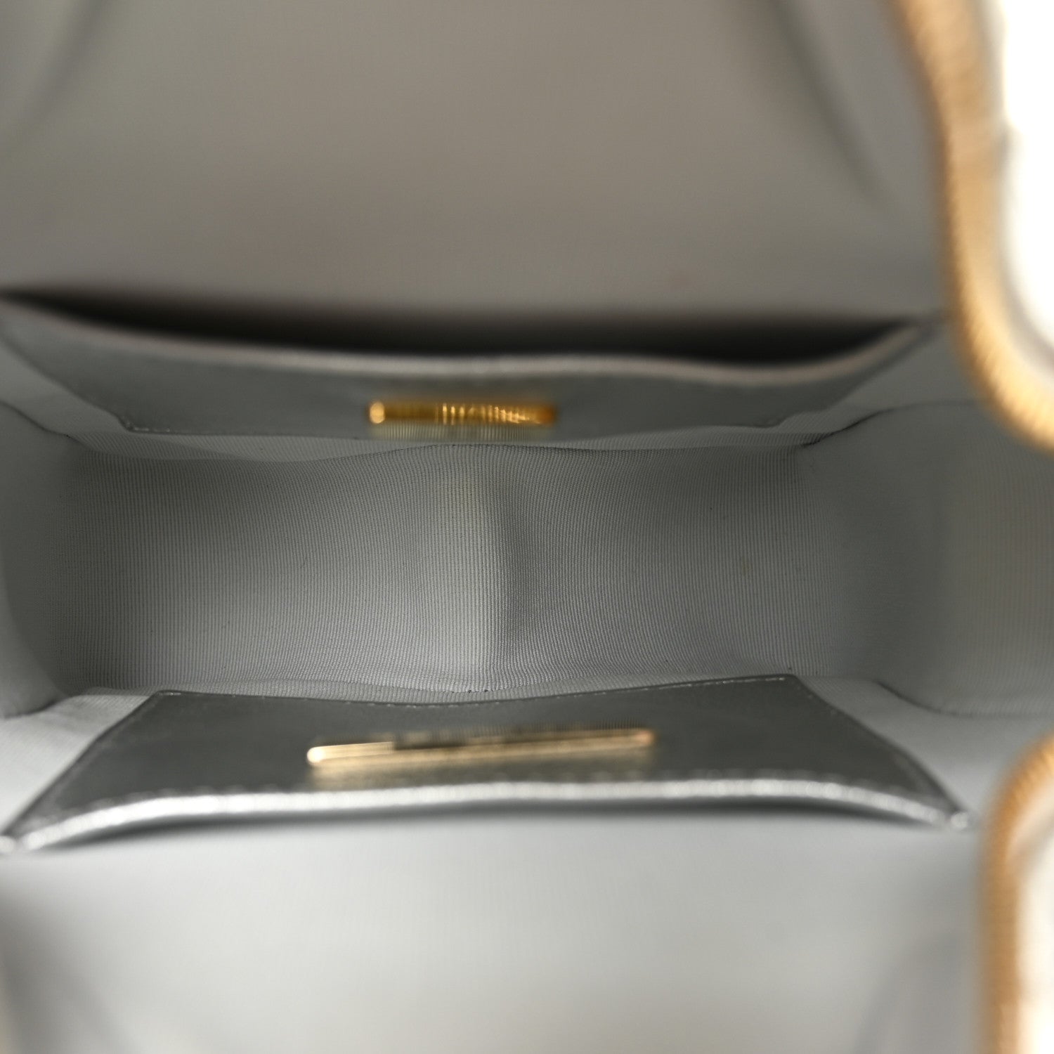 Metallic Lambskin Walk Of Fame Bag Silver