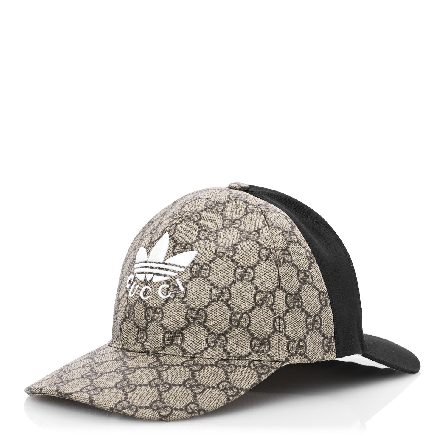 X ADIDAS GG Supreme Monogram Double Sided Baseball Hat L Beige Ebony Black