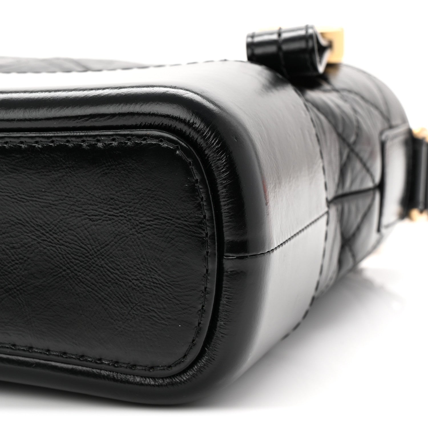Aged Calfskin Quilted New Medium Gabrielle Hobo Black