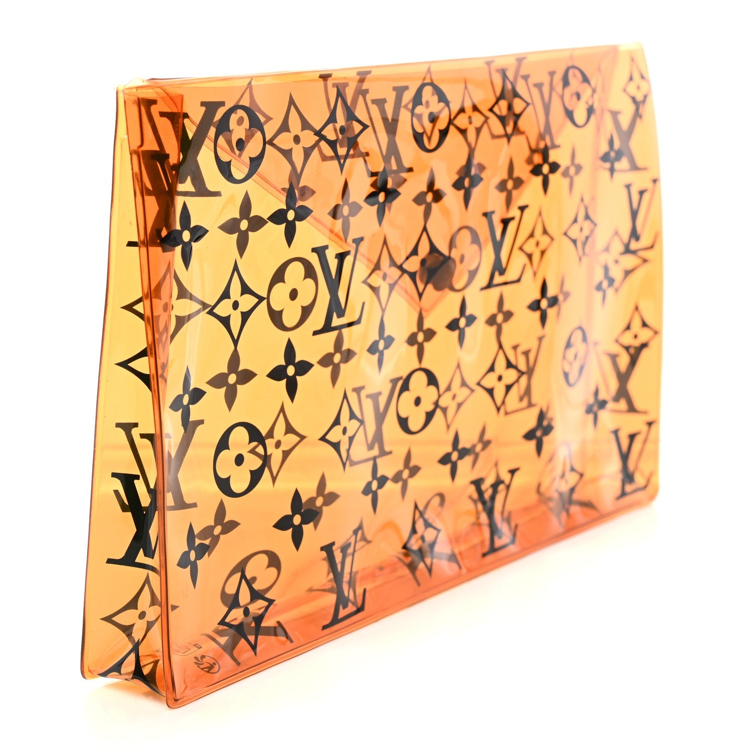 PVC Monogram Printed Envelope Pouch Orange