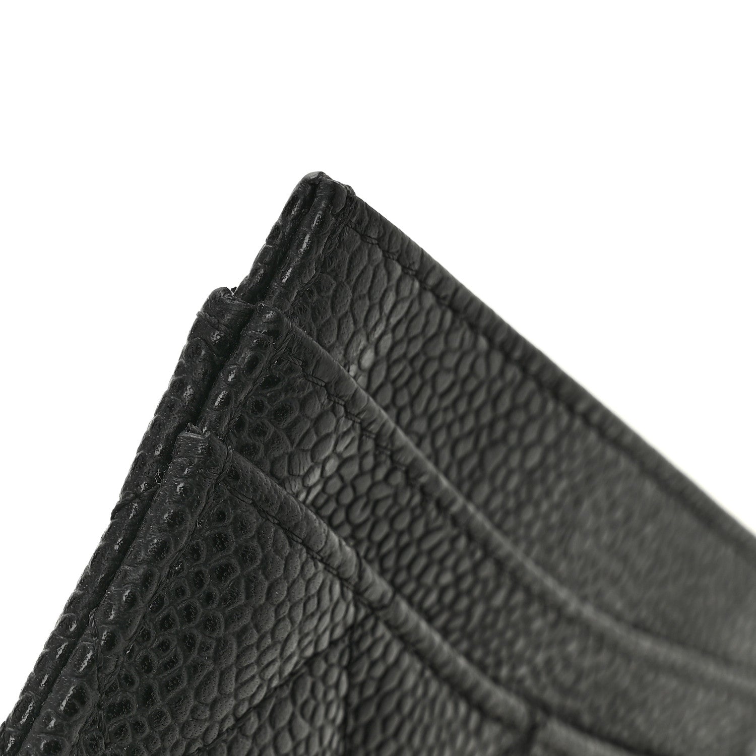 Caviar Quilted Card Holder Black