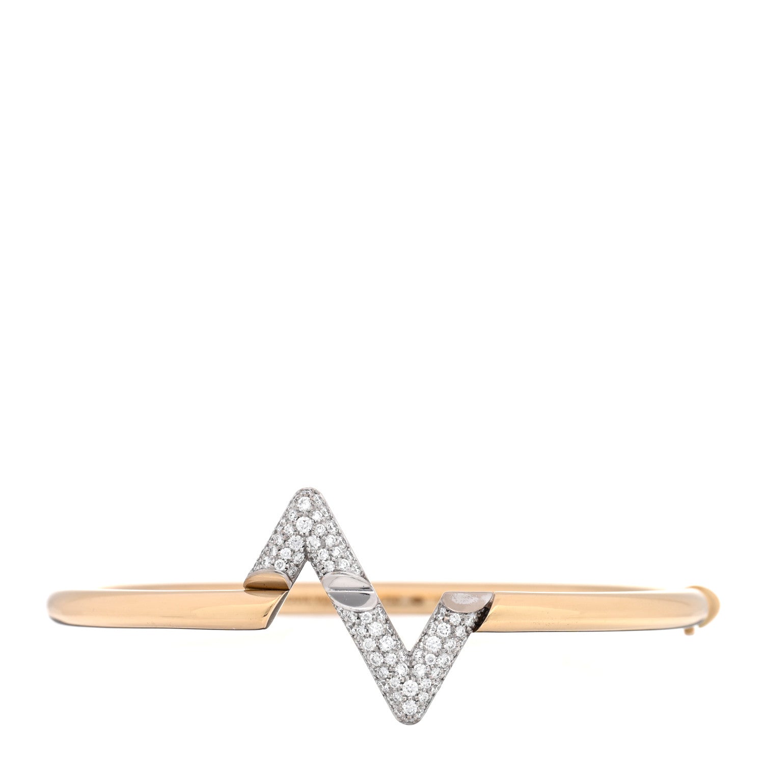 18K Yellow White Gold Diamond Volt Upside Down Bracelet