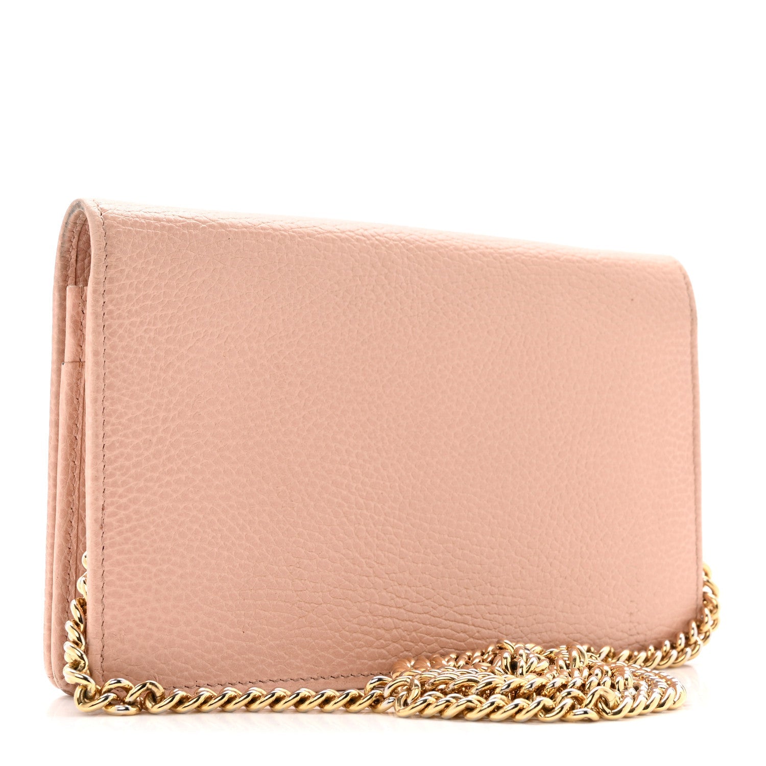 Dollar Calfskin Mini GG Marmont Chain Wallet Perfect Pink