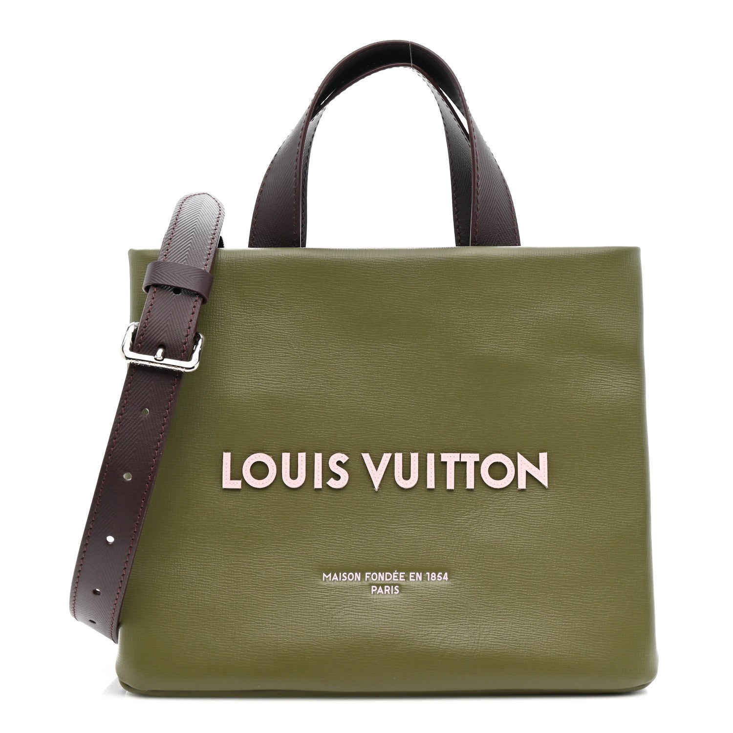 Calfskin Mini Shopper Tote Khaki Green