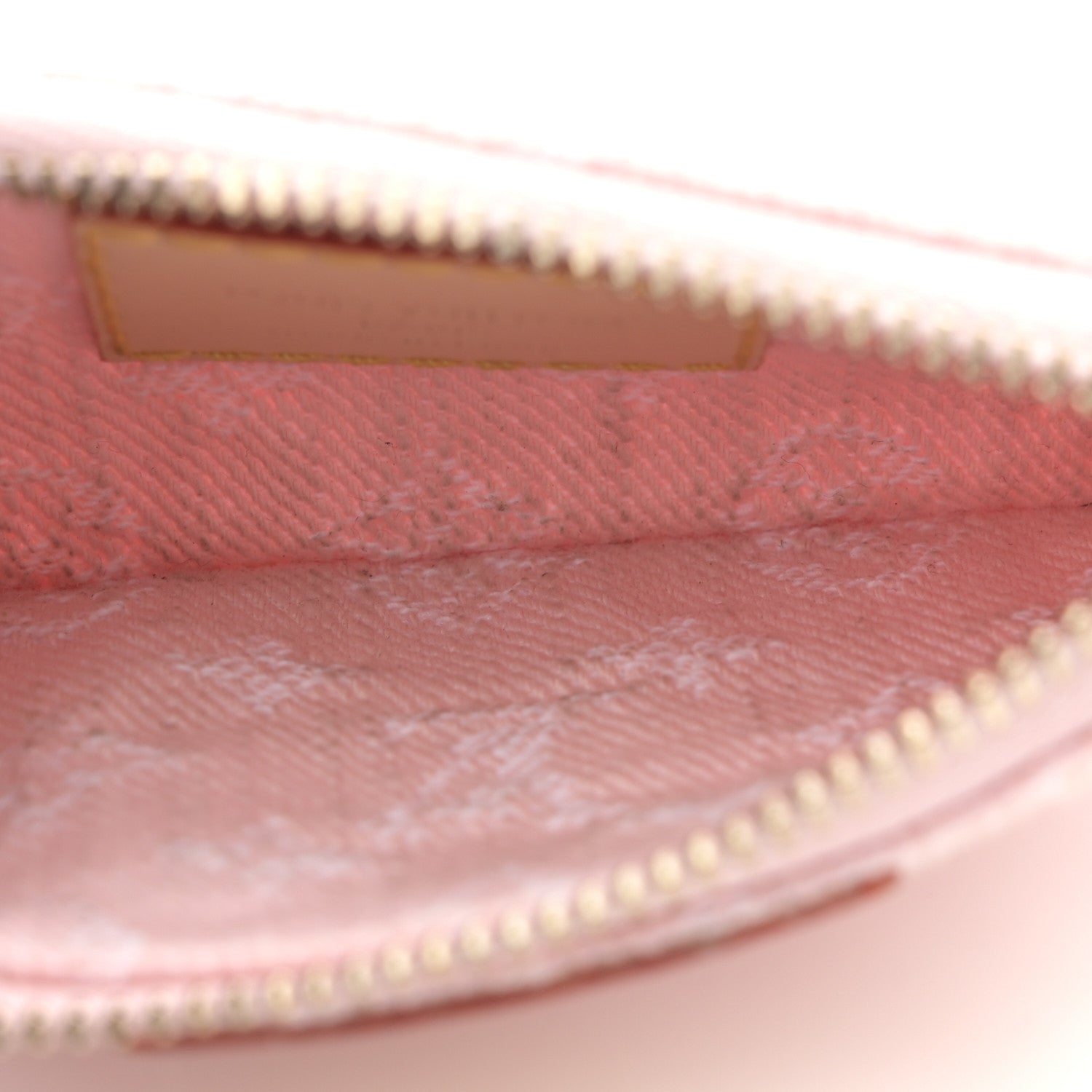 Monogram Denim Key Pouch Washed Pink