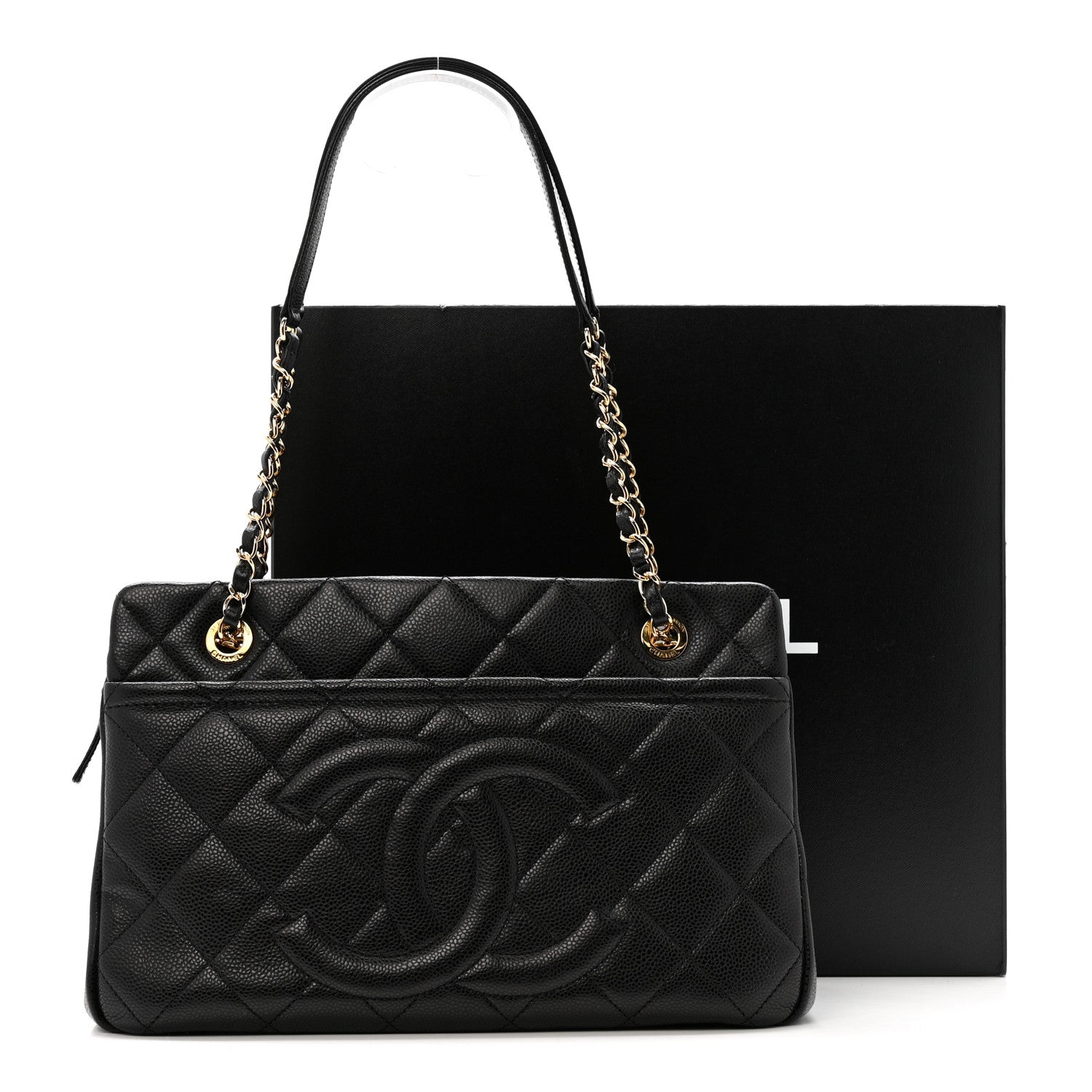 Caviar Quilted Timeless CC Soft Tote Black