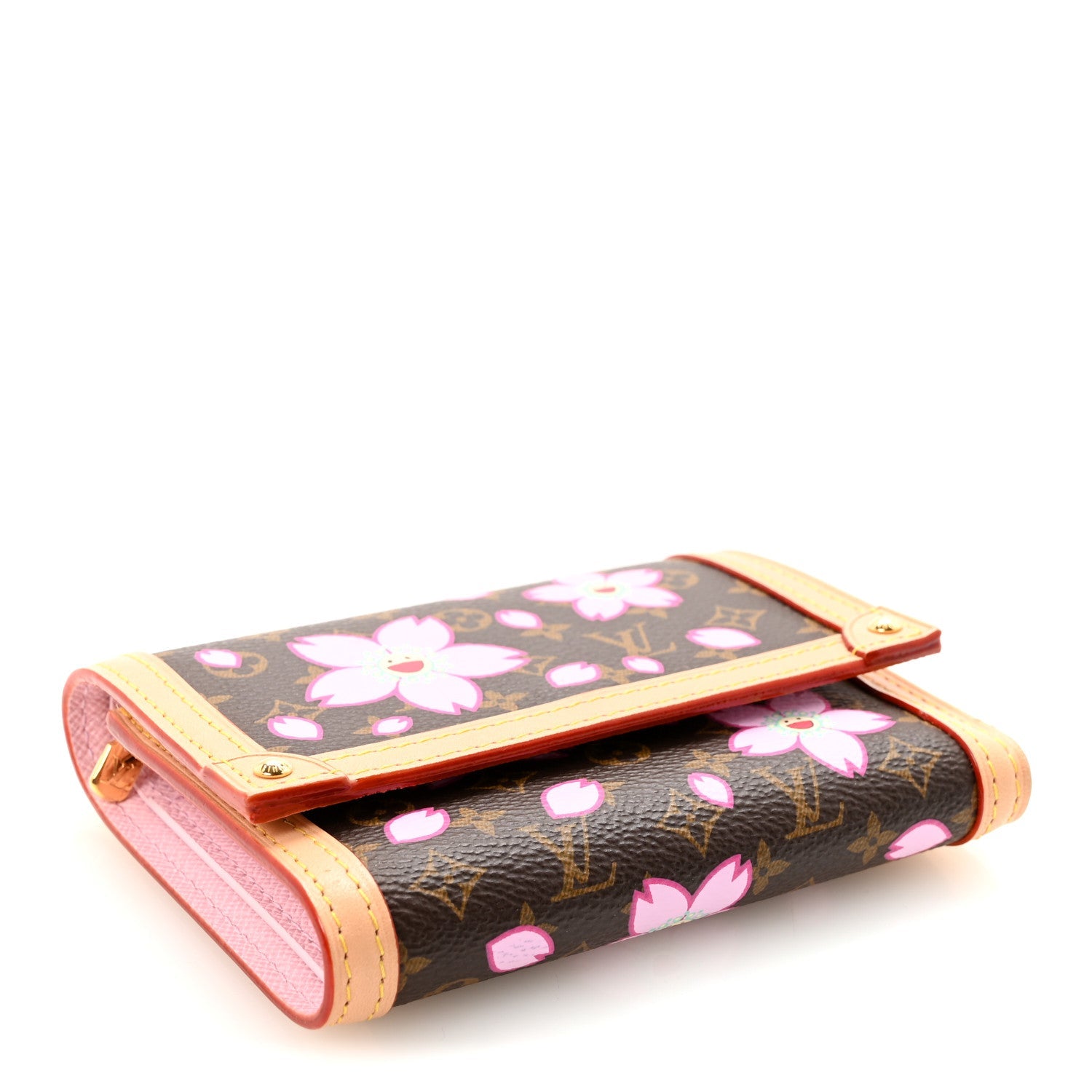 LV X TM Monogram Cherry Blossom Victorine Wallet Sakura Brown
