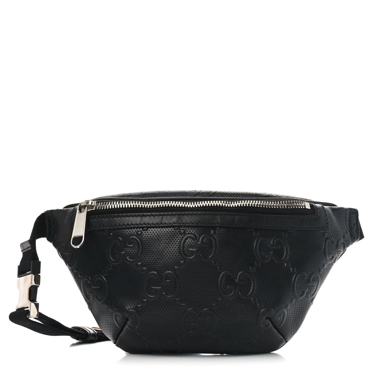 Calfskin GG Tennis Embossed Belt Bag Black