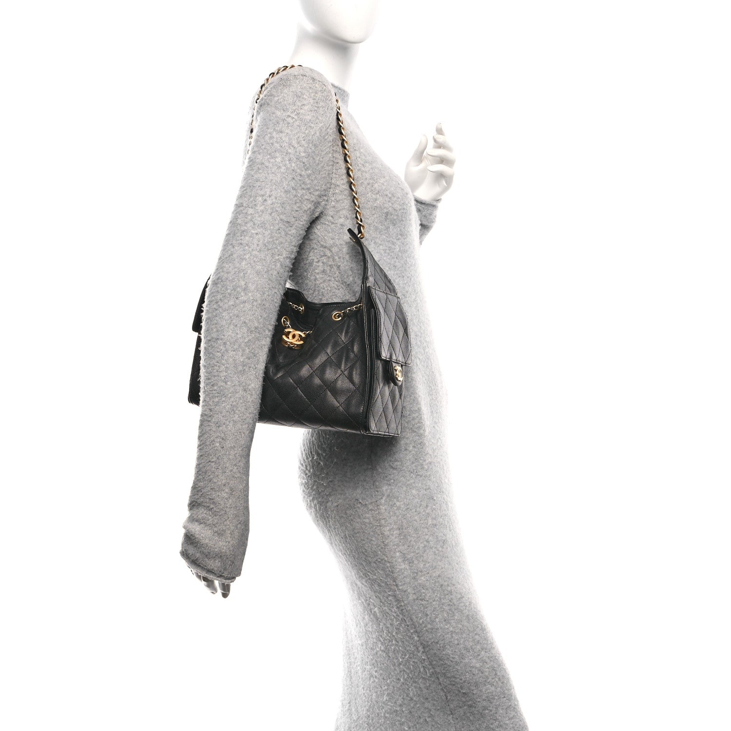 Caviar Quilted Small Chanel 25 Handbag Black