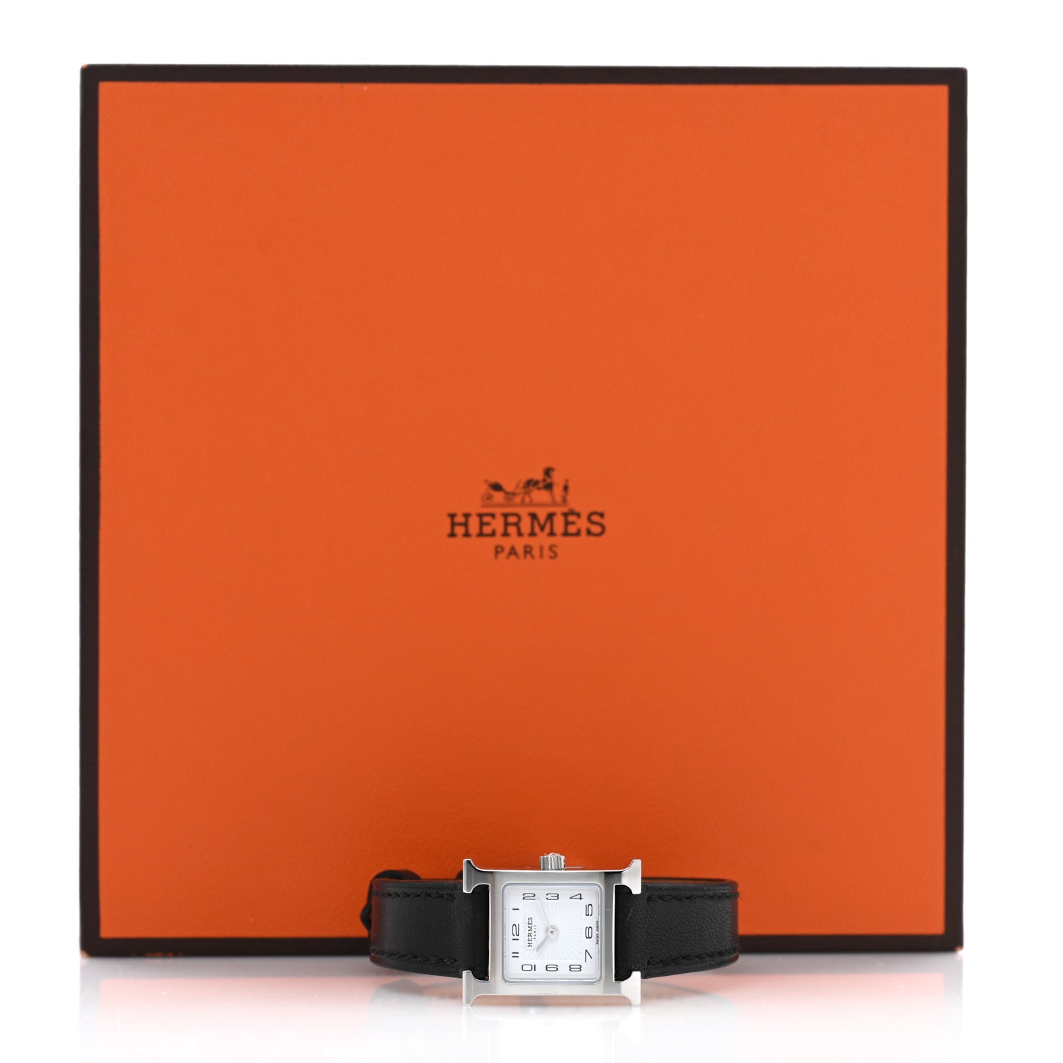 Stainless Steel Swift 17.2mm Heure H Hour Watch Noir
