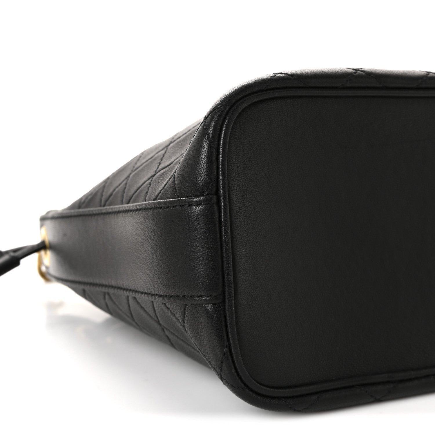 Lambskin Quilted Small Cassandre Bucket Bag Black