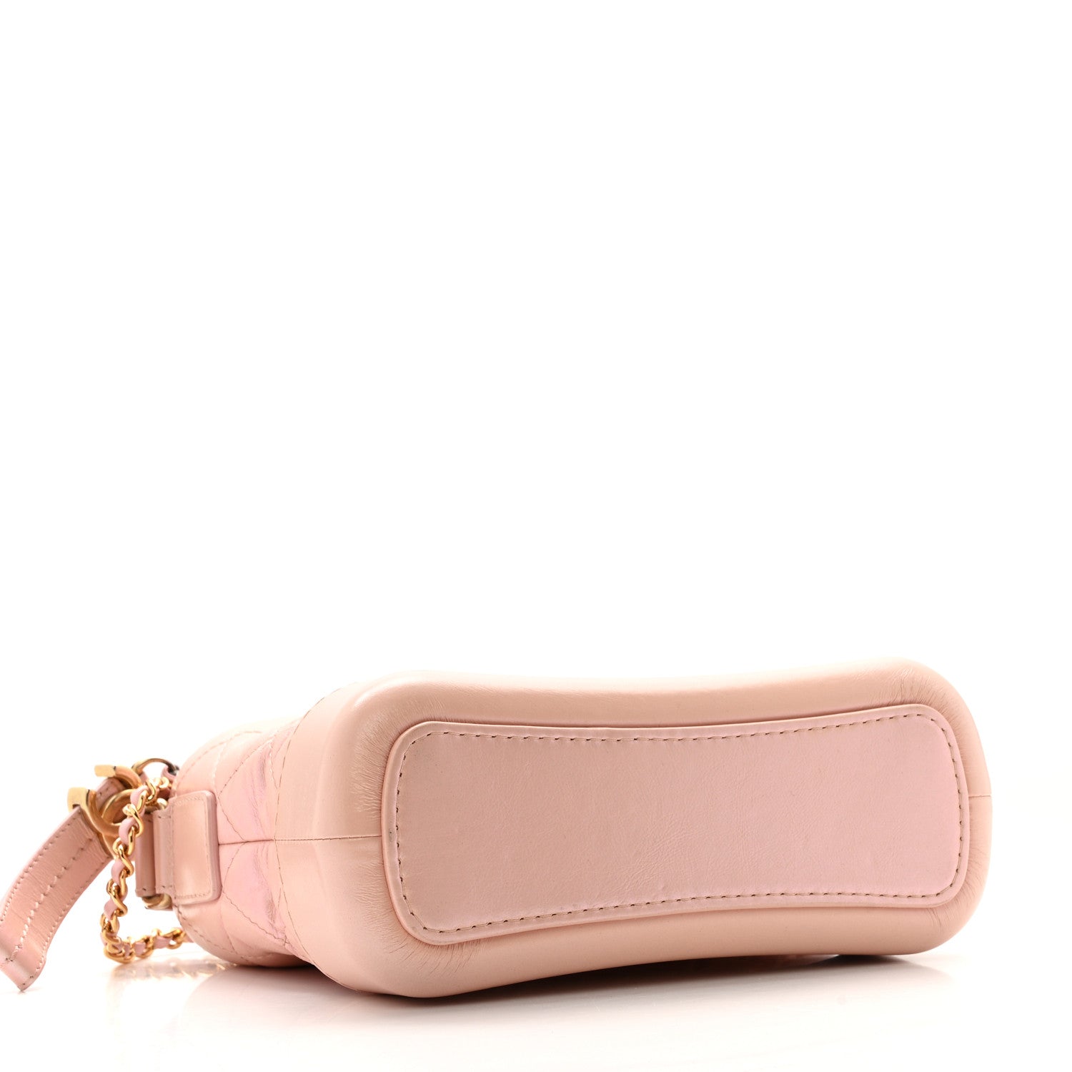 Iridescent Aged Calfskin Quilted Small Gabrielle Hobo Rose