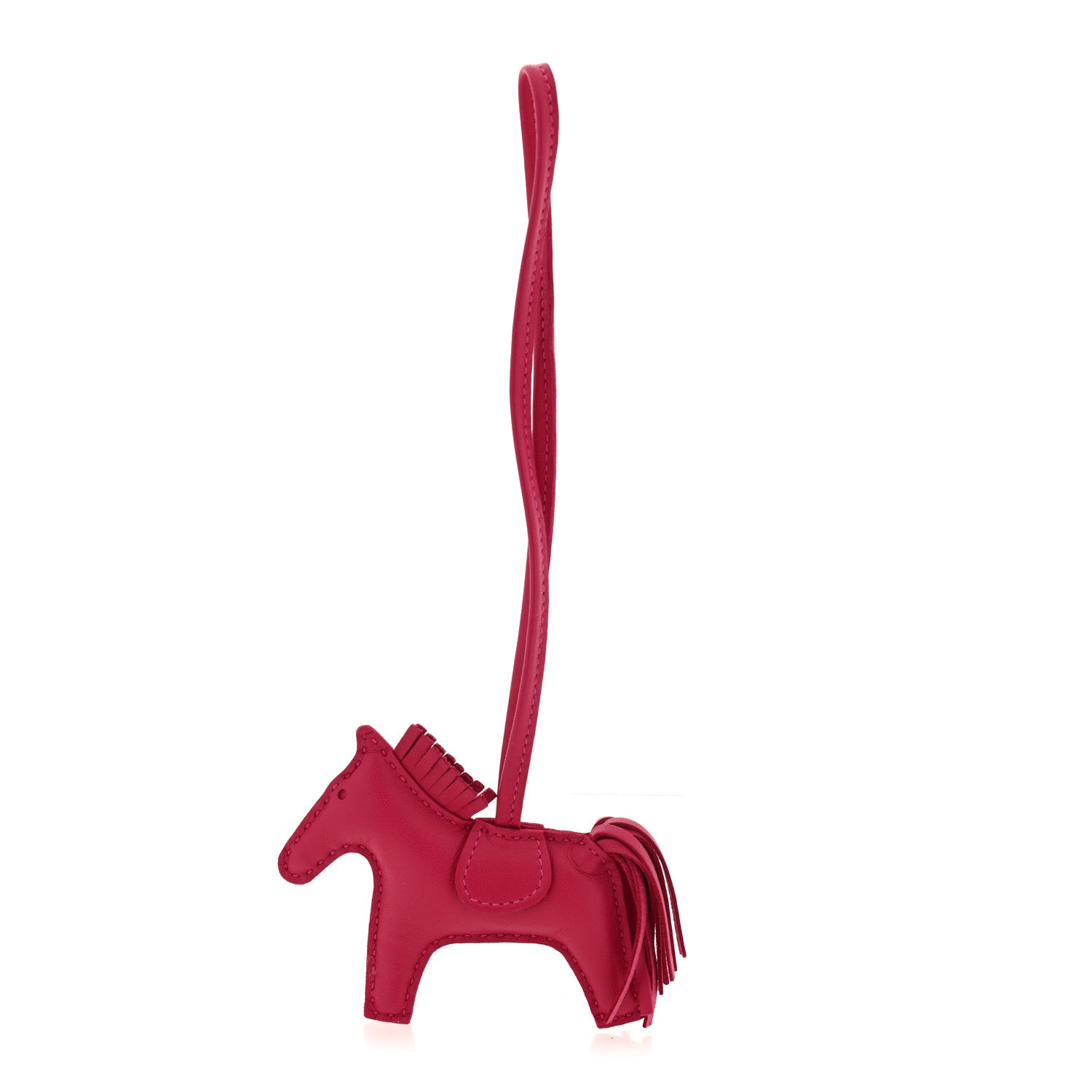 Milo Lambskin Grigri Rodeo Horse Bag Charm PM Rose Mexico