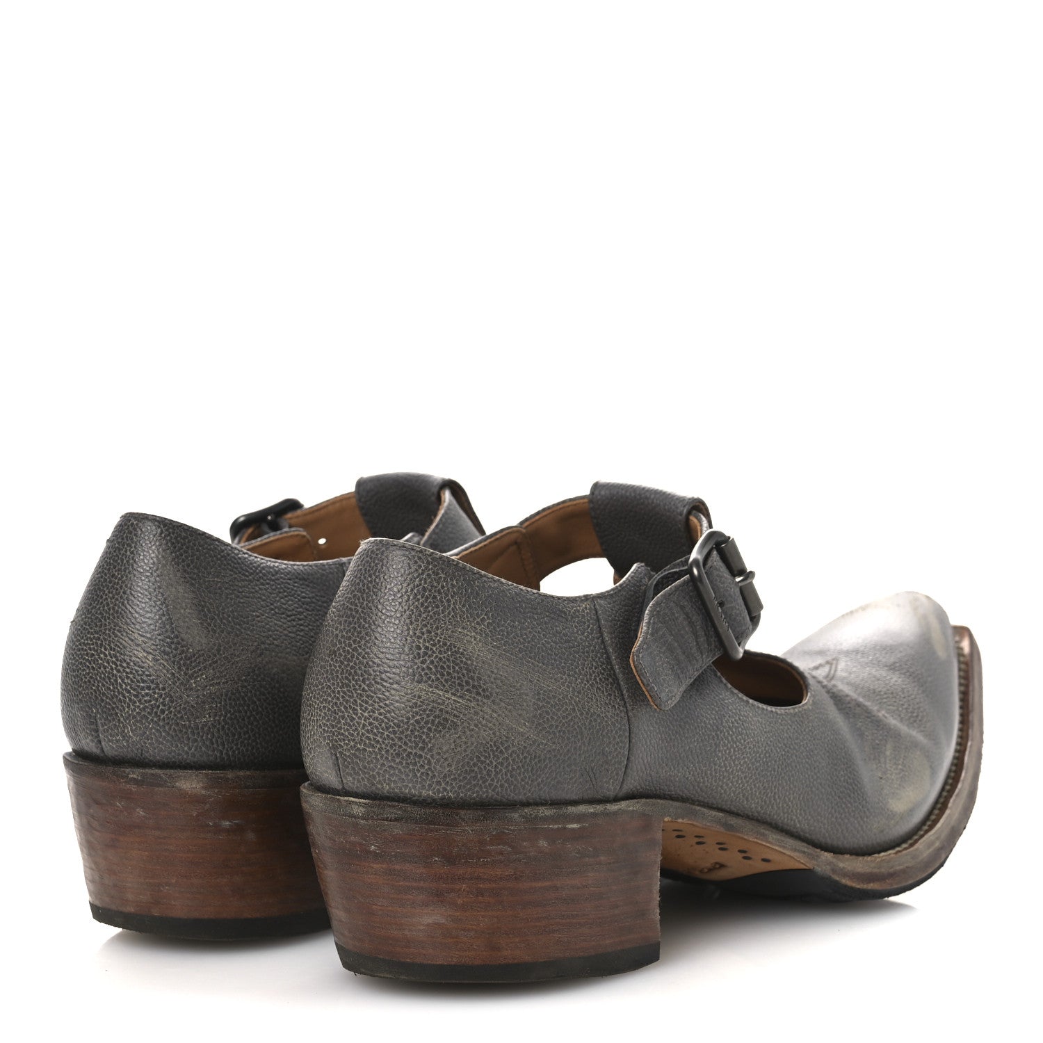 Antique Calfskin Mens Buckle Loafers 9.5 Mercurio