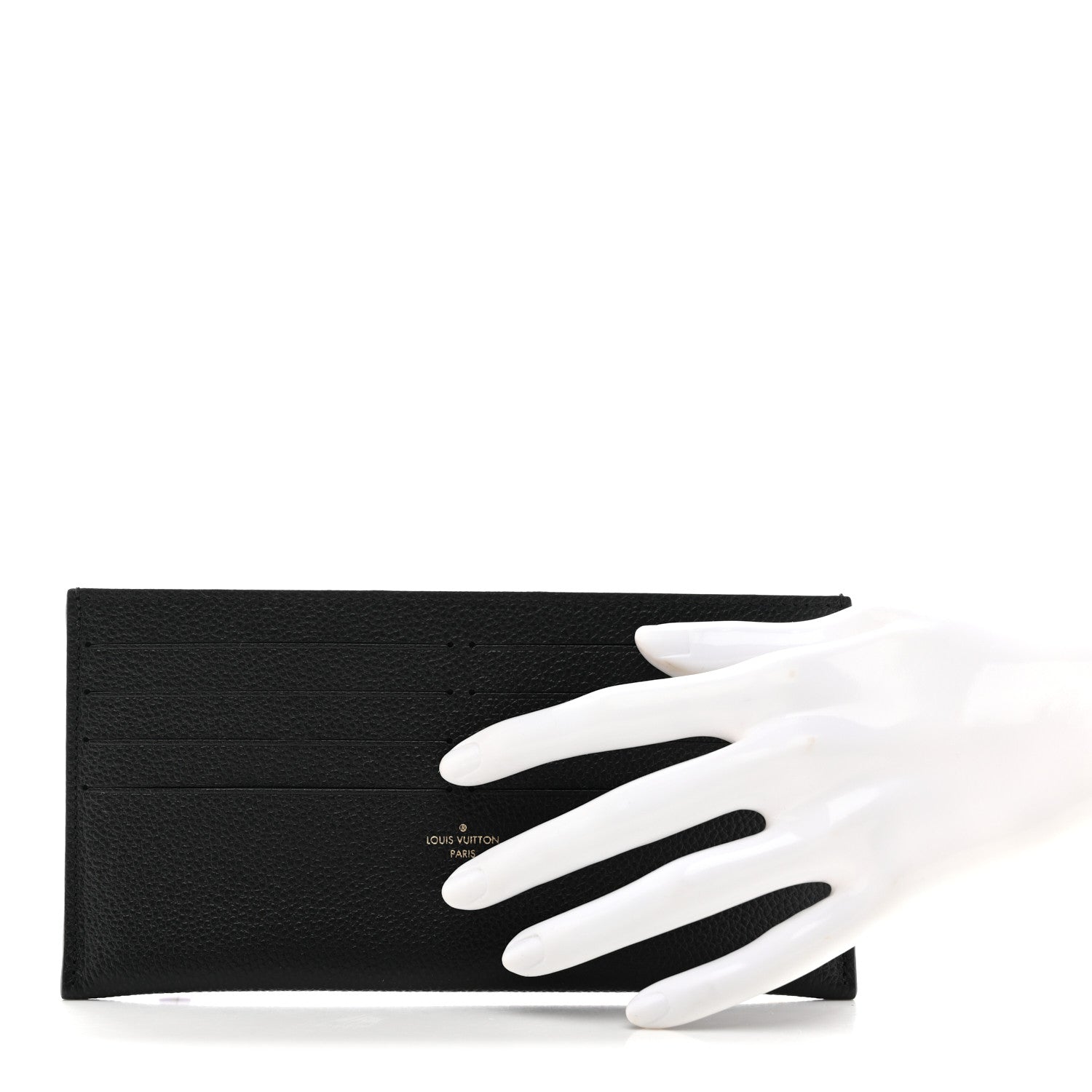 Calfskin Felicie Chain Wallet Card Holder Insert Black