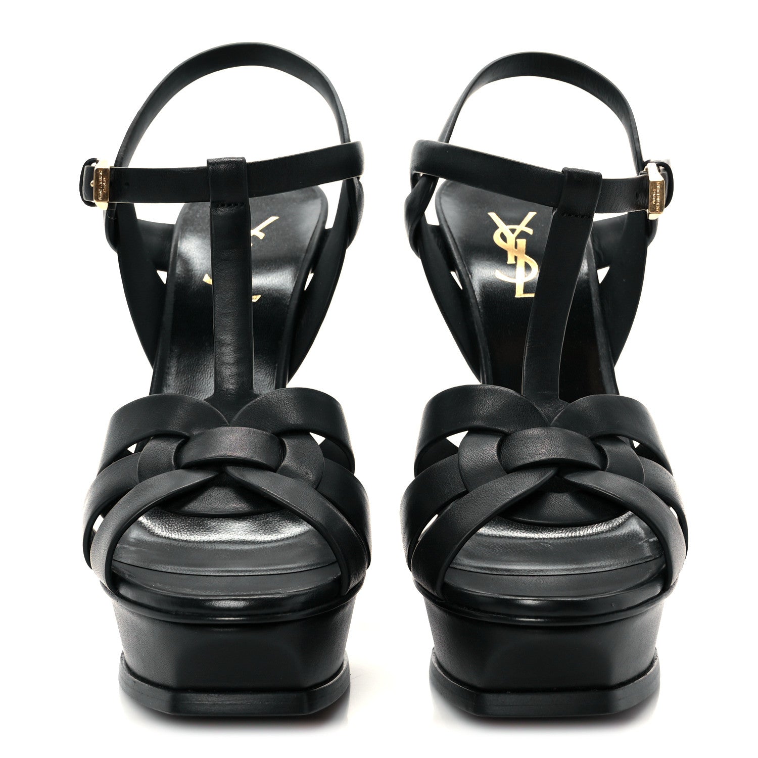 Calfskin Tribute 105 Platform Sandals 38.5 Black