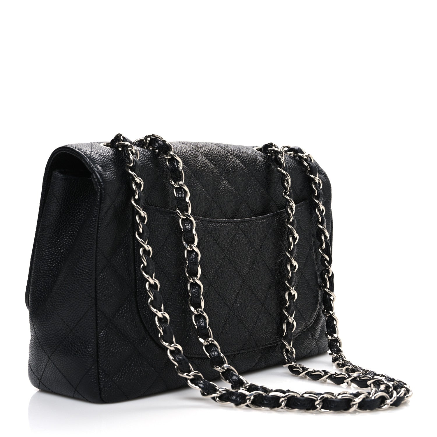 Caviar Quilted Jumbo Single Flap Black
