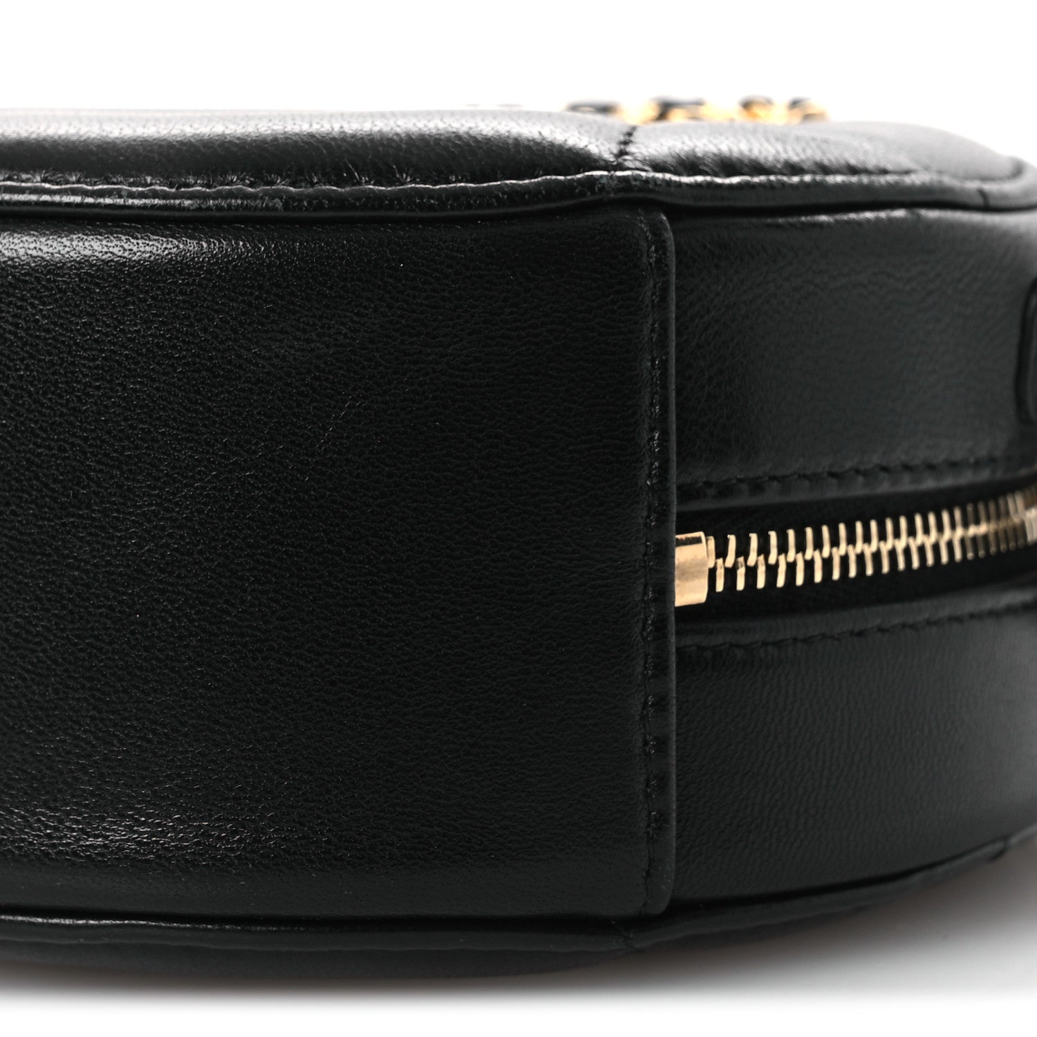 Lambskin Quilted Chanel 19 Round Clutch With Chain Black
