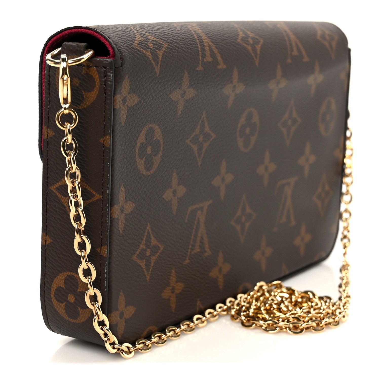 Monogram Pochette Felicie Chain Wallet Fuchsia