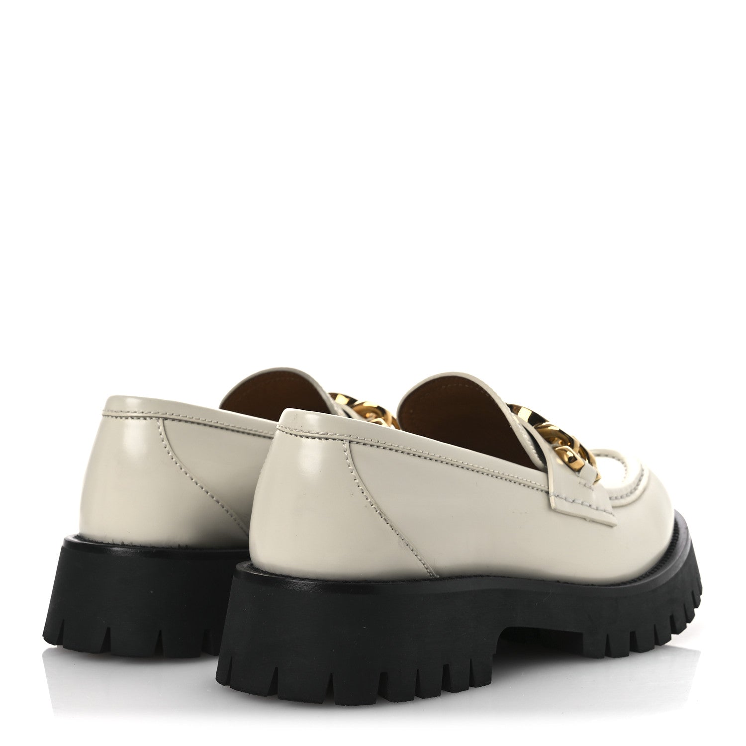 Cordovan Lux Womens Jeanne Platform Lug Sole 30/45mm Loafers 39 Mystic White