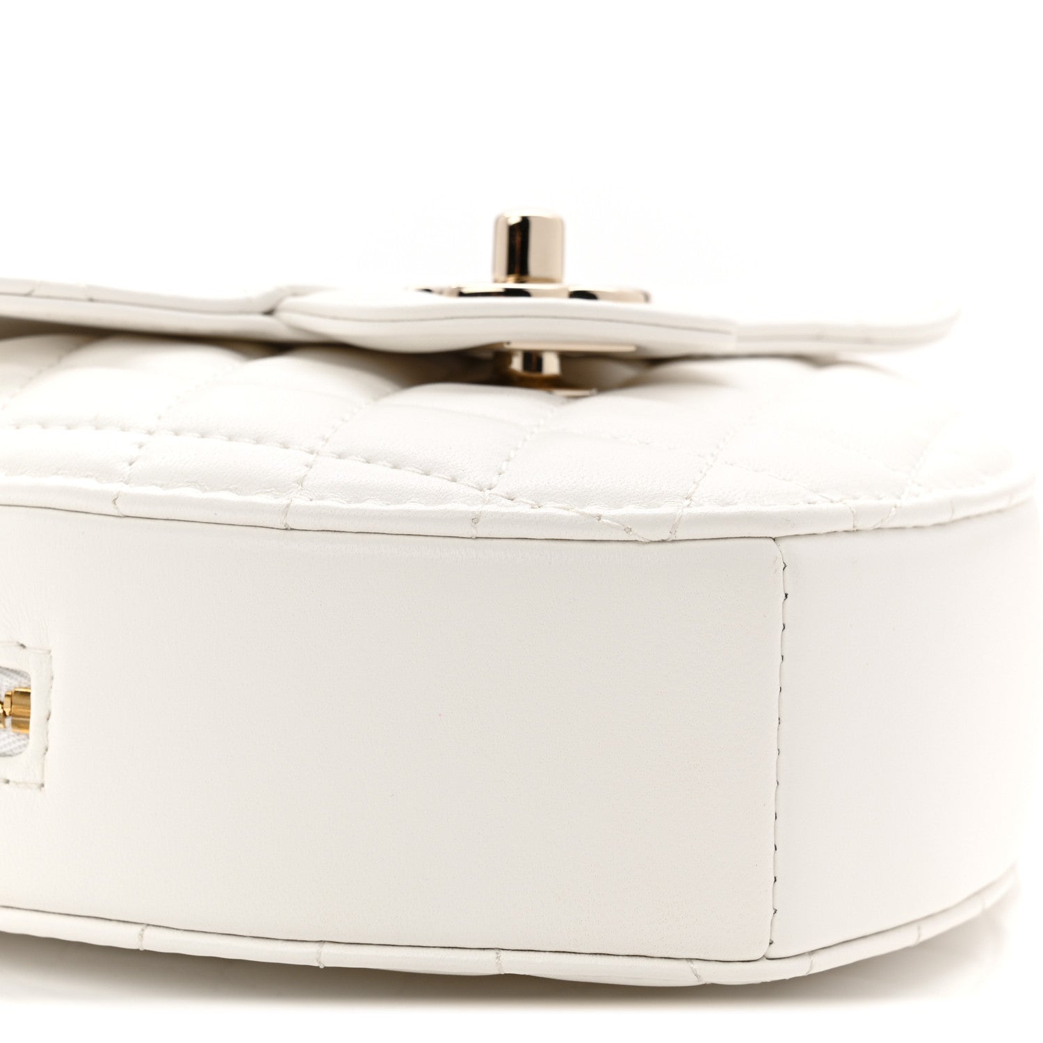 Lambskin Quilted CC In Love Heart Bag White