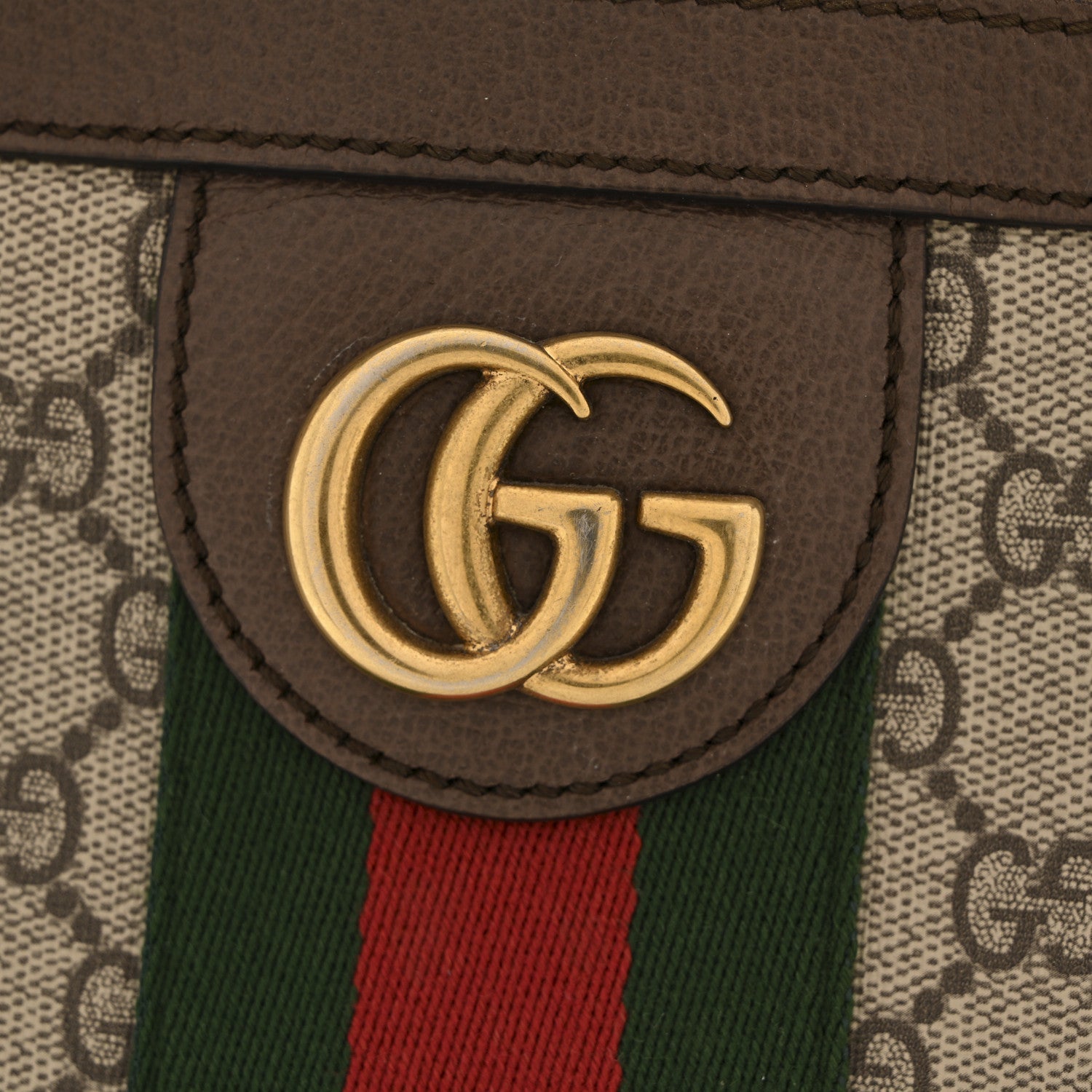 GG Supreme Monogram Web Medium Ophidia Messenger Bag Brown